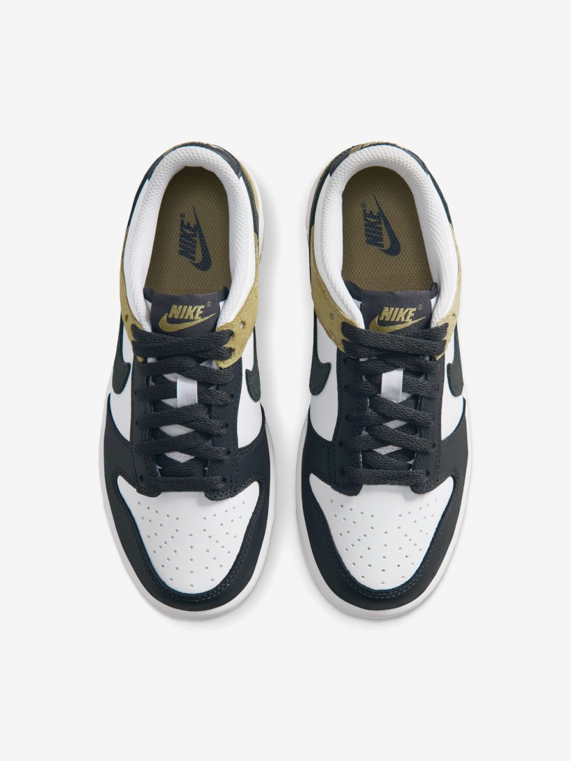 Sapatilhas Nike Dunk Low Essential+ Brancas, Pretas e Verdes J�nior