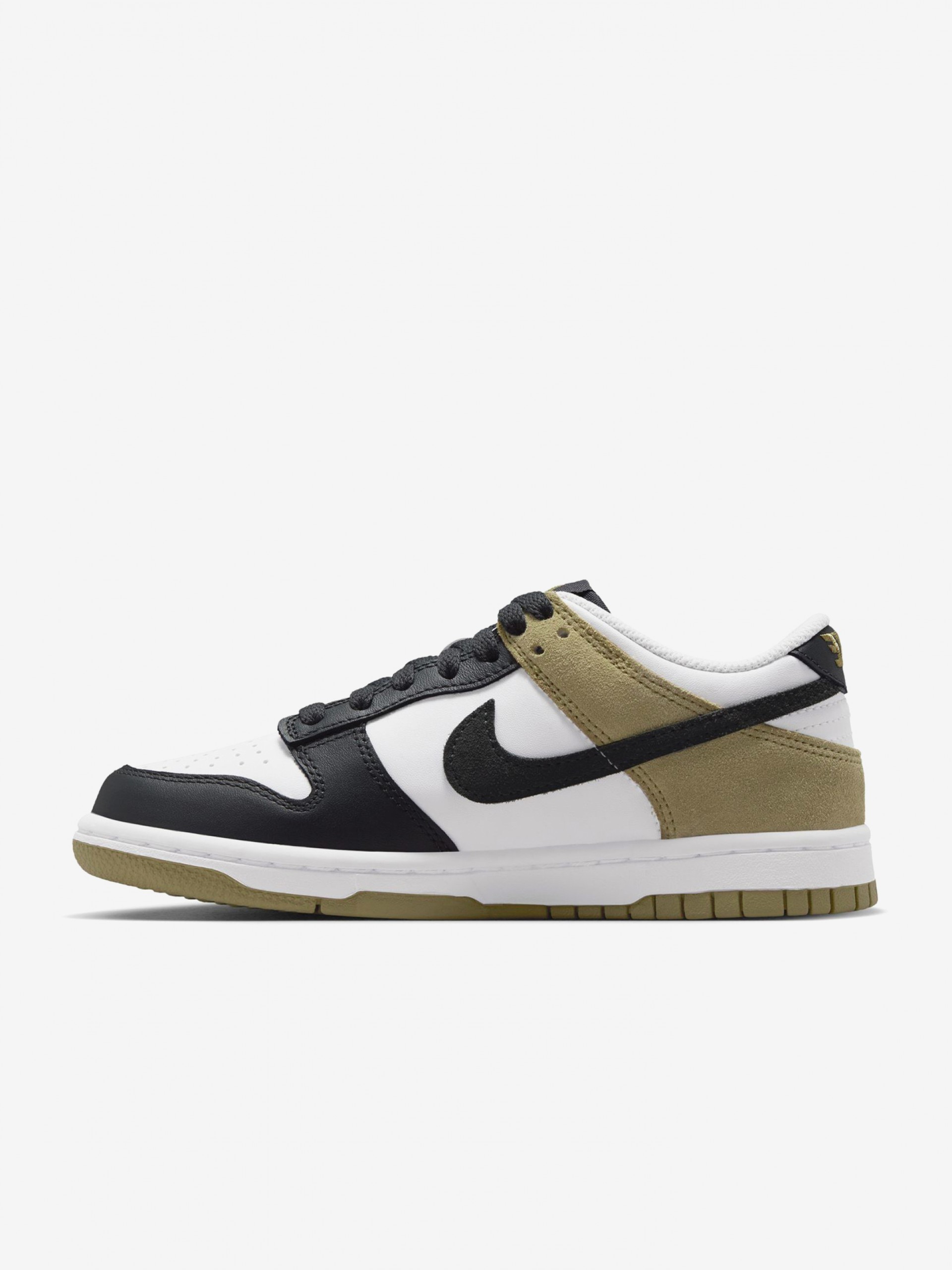 Nike Dunk Low Essential+ White, Black and Green Junior Sneakers
