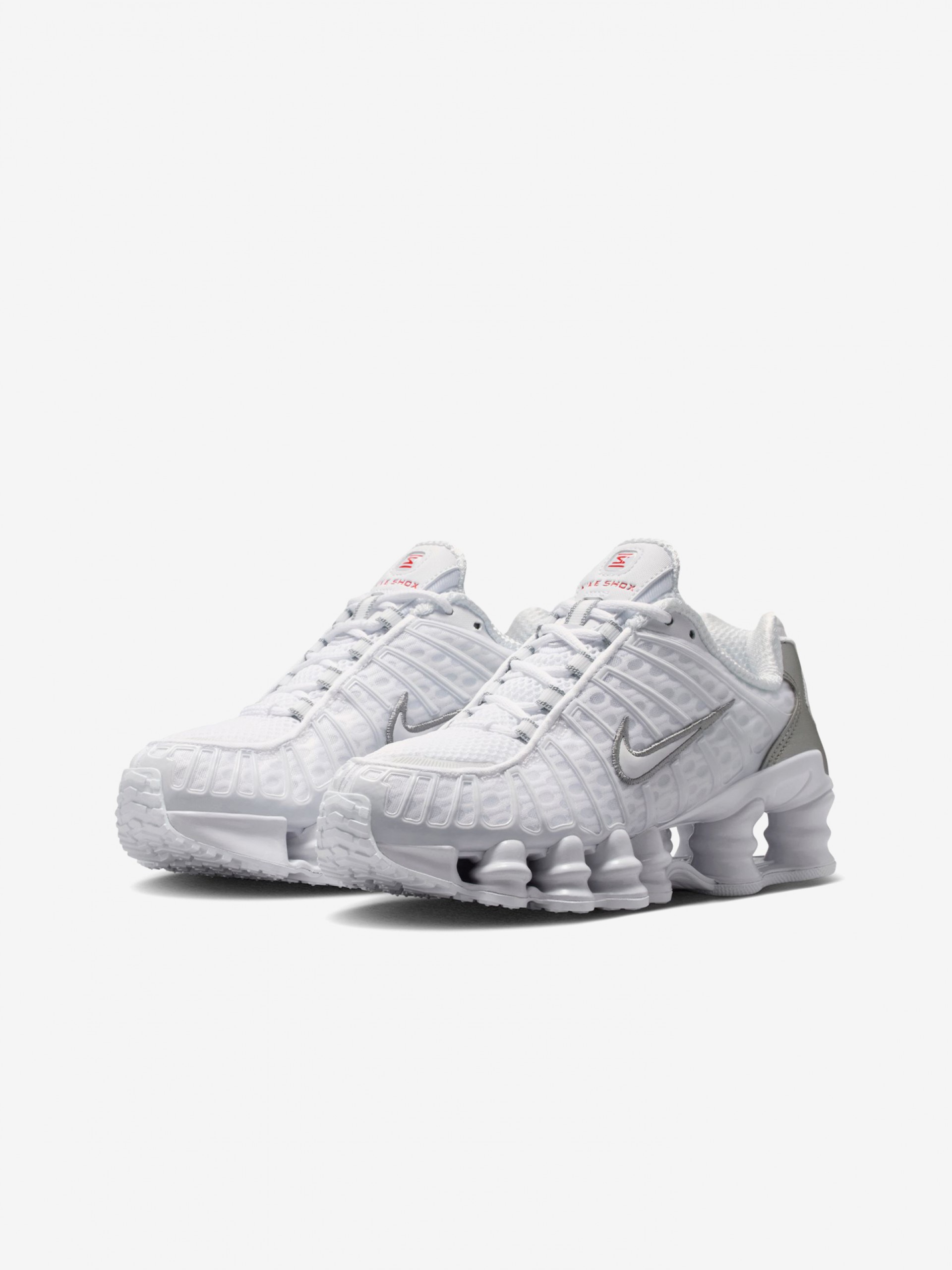 Nike Shox TL White and Silver Junior Sneakers