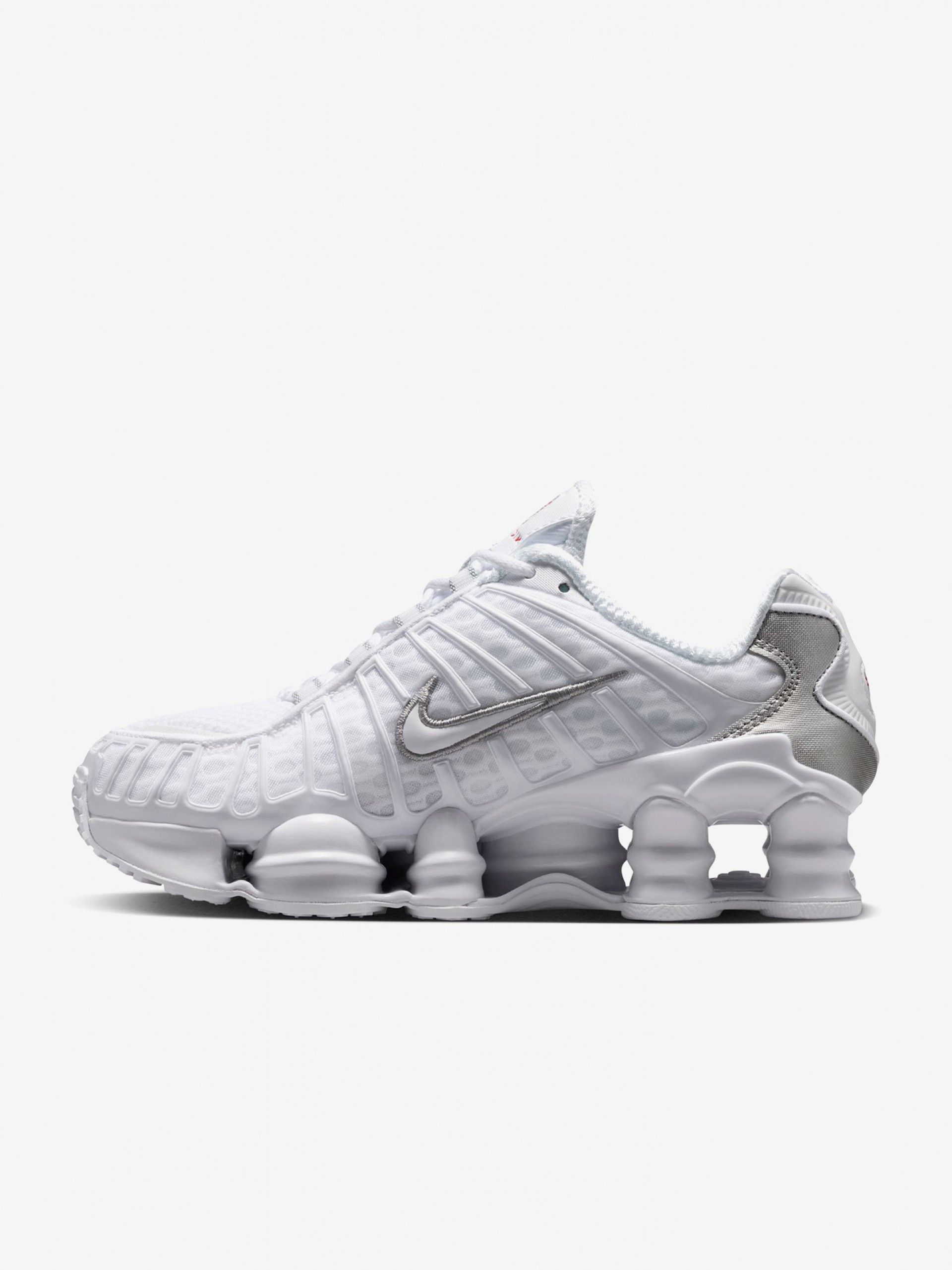 Sapatilhas Nike Shox TL Brancas e Prateadas Júnior