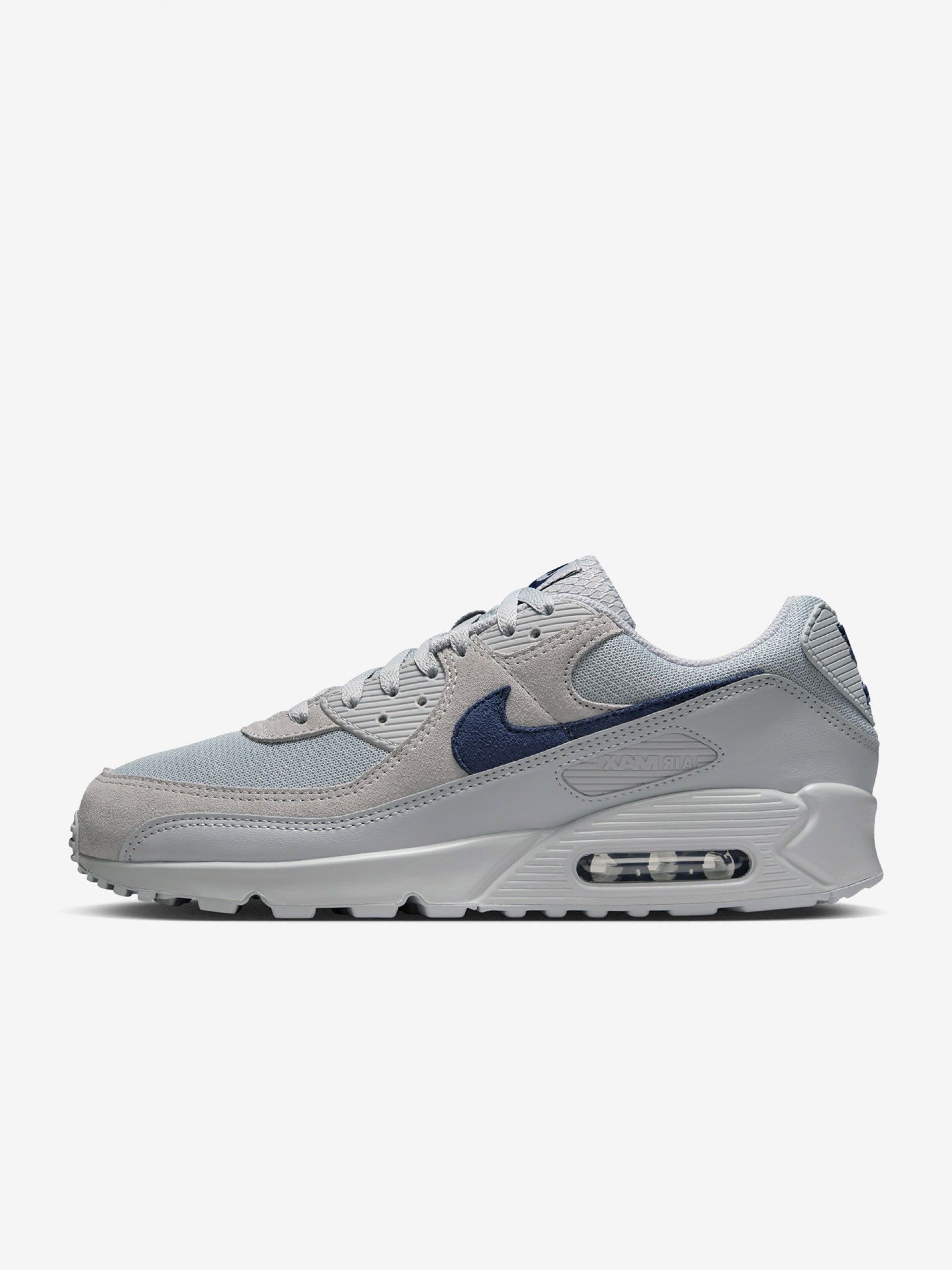 Nike Air Max 90 Grey and Blue Sneakers For Men