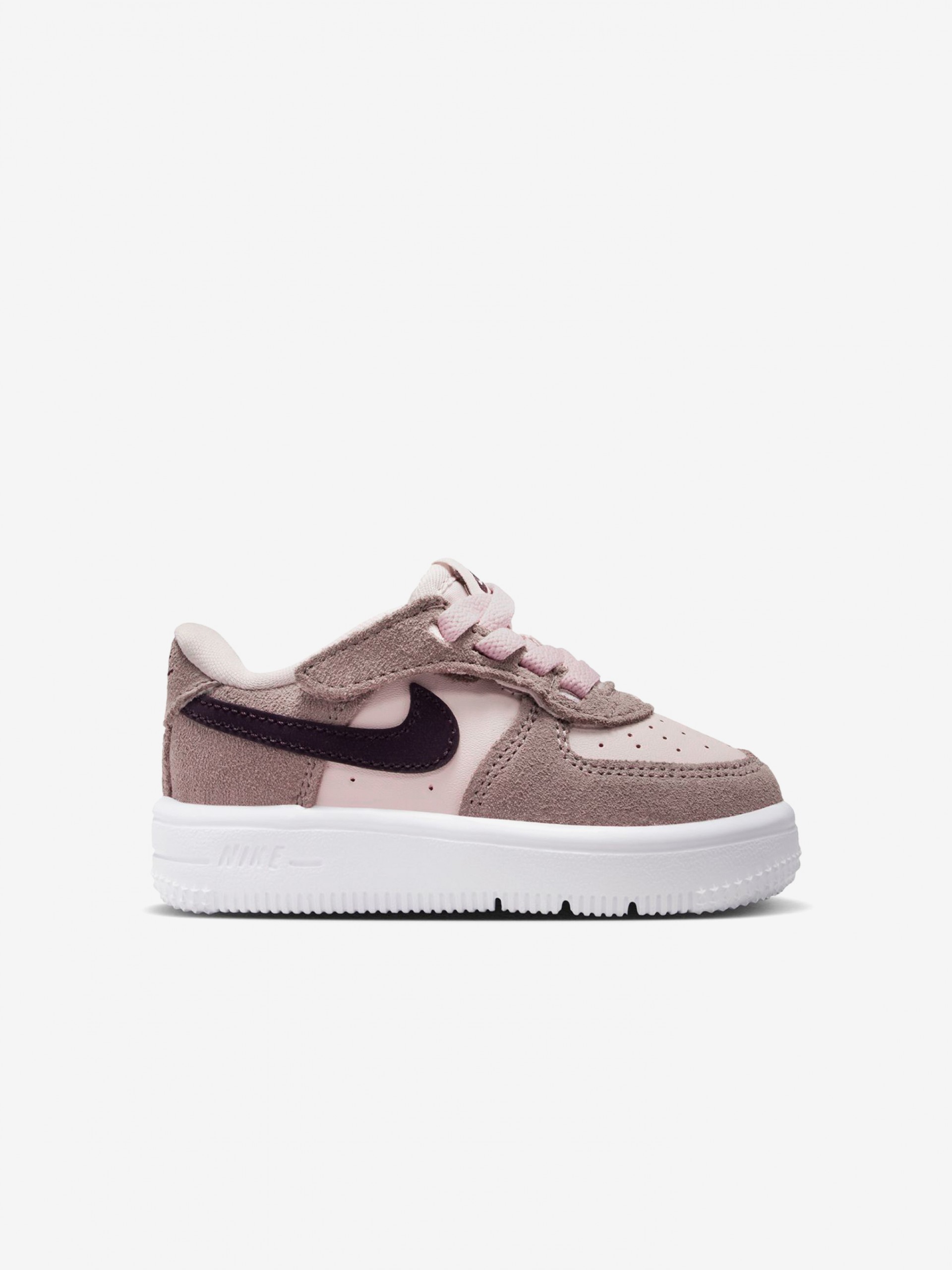 Zapatillas Nike Force 1 Low EasyOn Essential+ Rosa y Marrones De Piel y Gamuza Para Bebé
