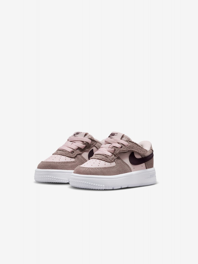 Zapatillas Nike Force 1 Low EasyOn Essential+ Rosa y Marrones De Piel y Gamuza Para Beb�