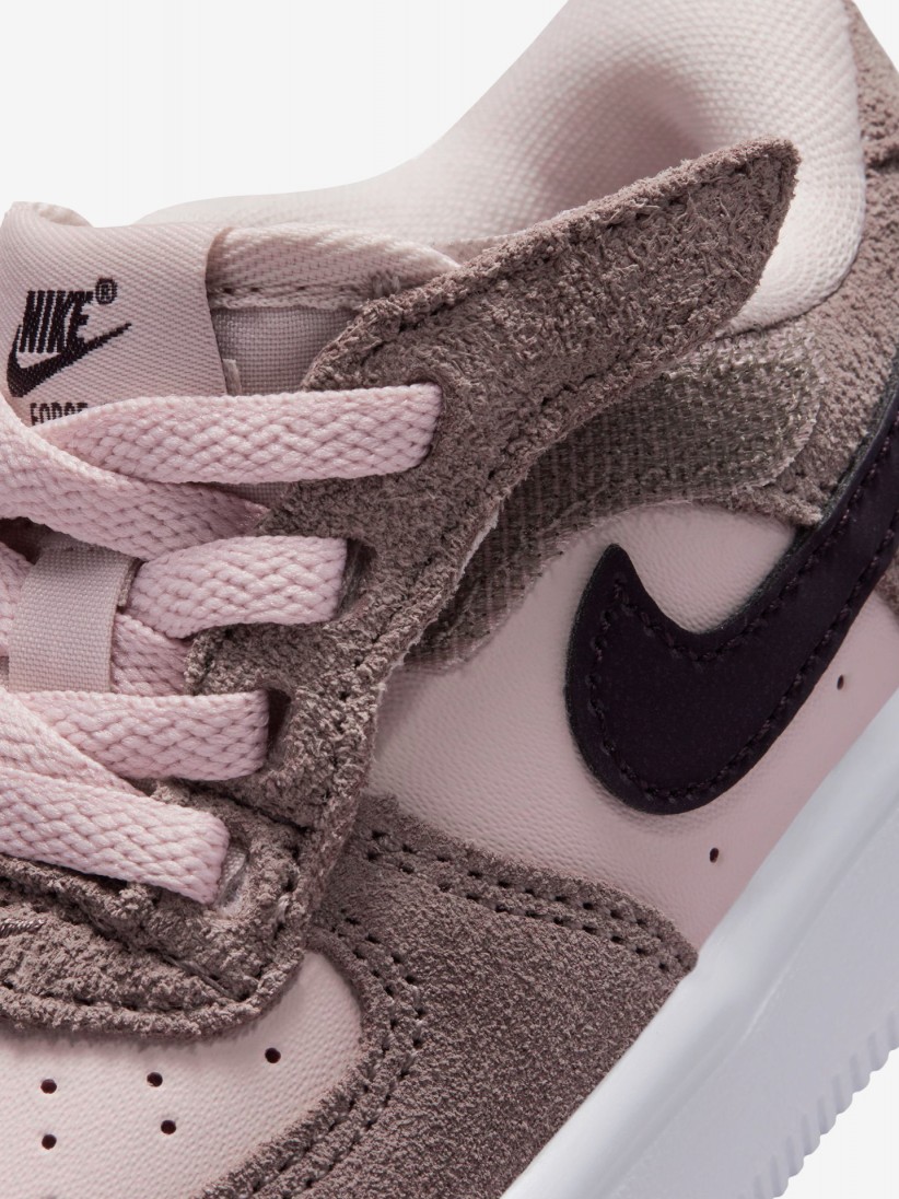 Zapatillas Nike Force 1 Low EasyOn Essential+ Rosa y Marrones De Piel y Gamuza Para Beb�