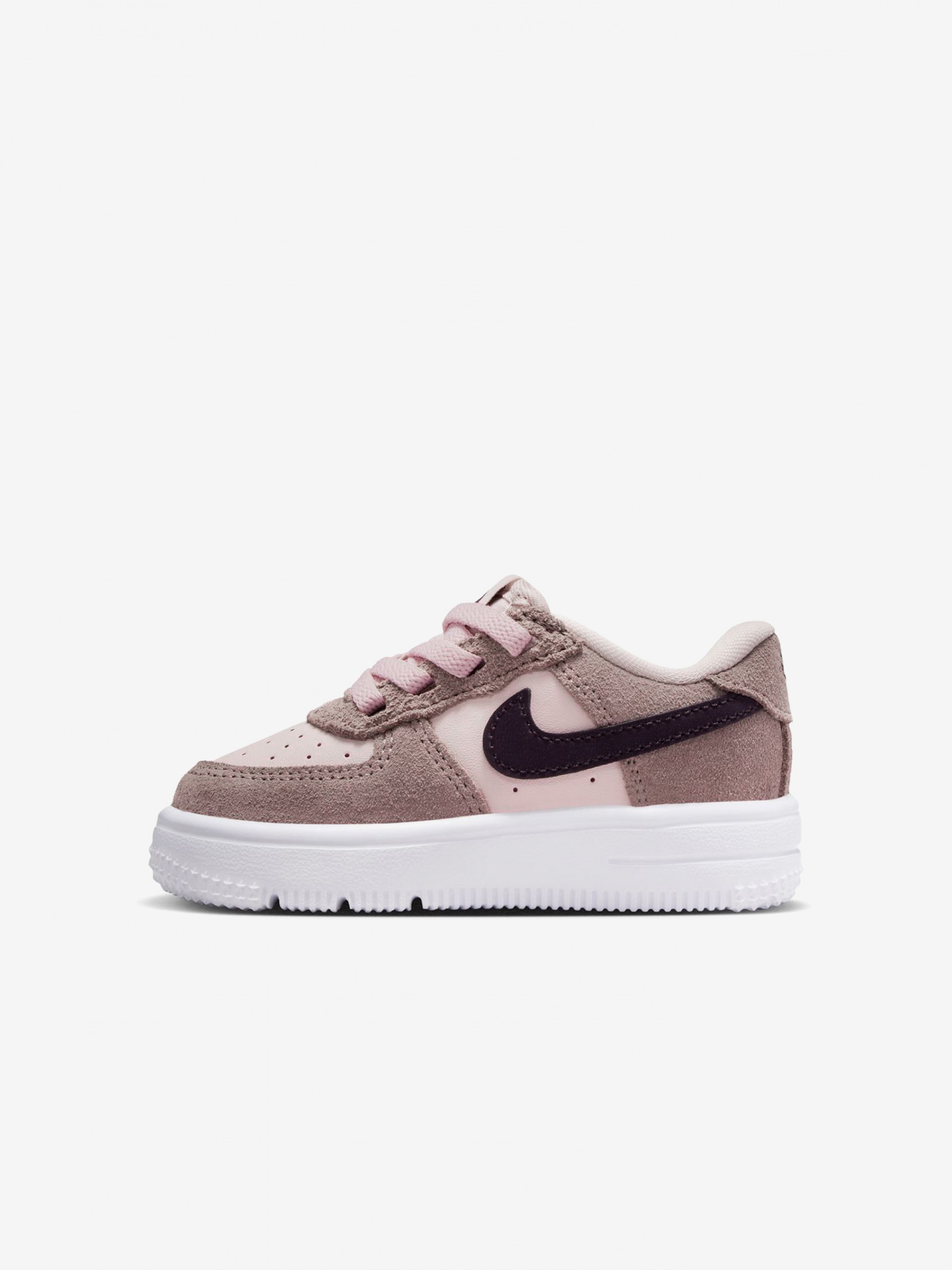 Zapatillas Nike Force 1 Low EasyOn Essential+ Rosa y Marrones De Piel y Gamuza Para Bebé