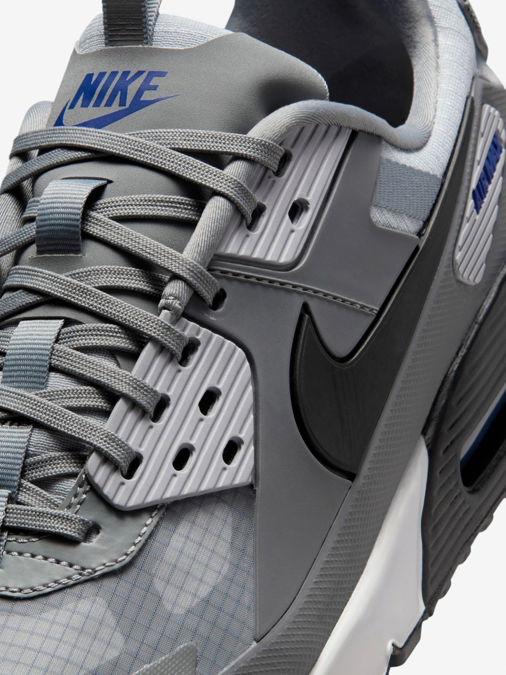 Nike Air Max 90 Grey and Blue Sneakers For Men