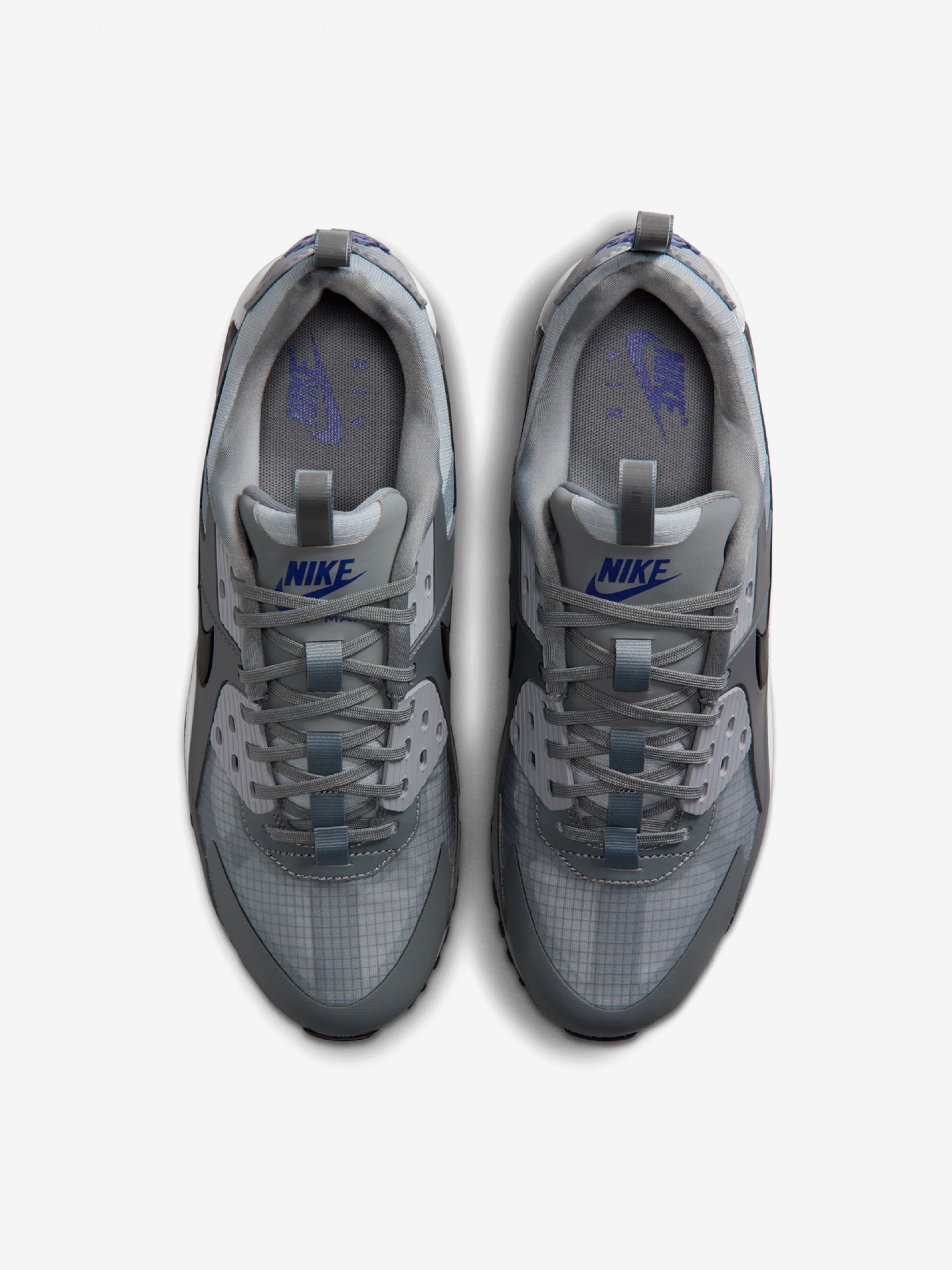 Nike Air Max 90 Grey and Blue Sneakers For Men