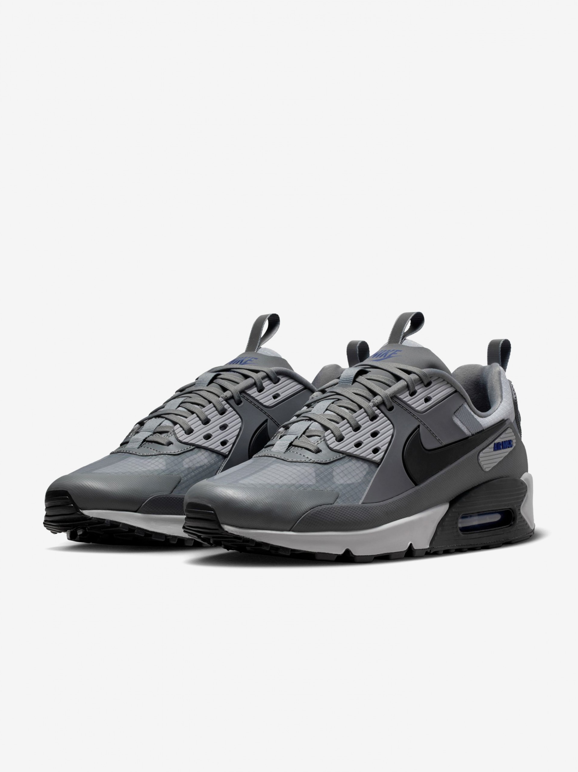 Nike Air Max 90 Grey and Blue Sneakers For Men
