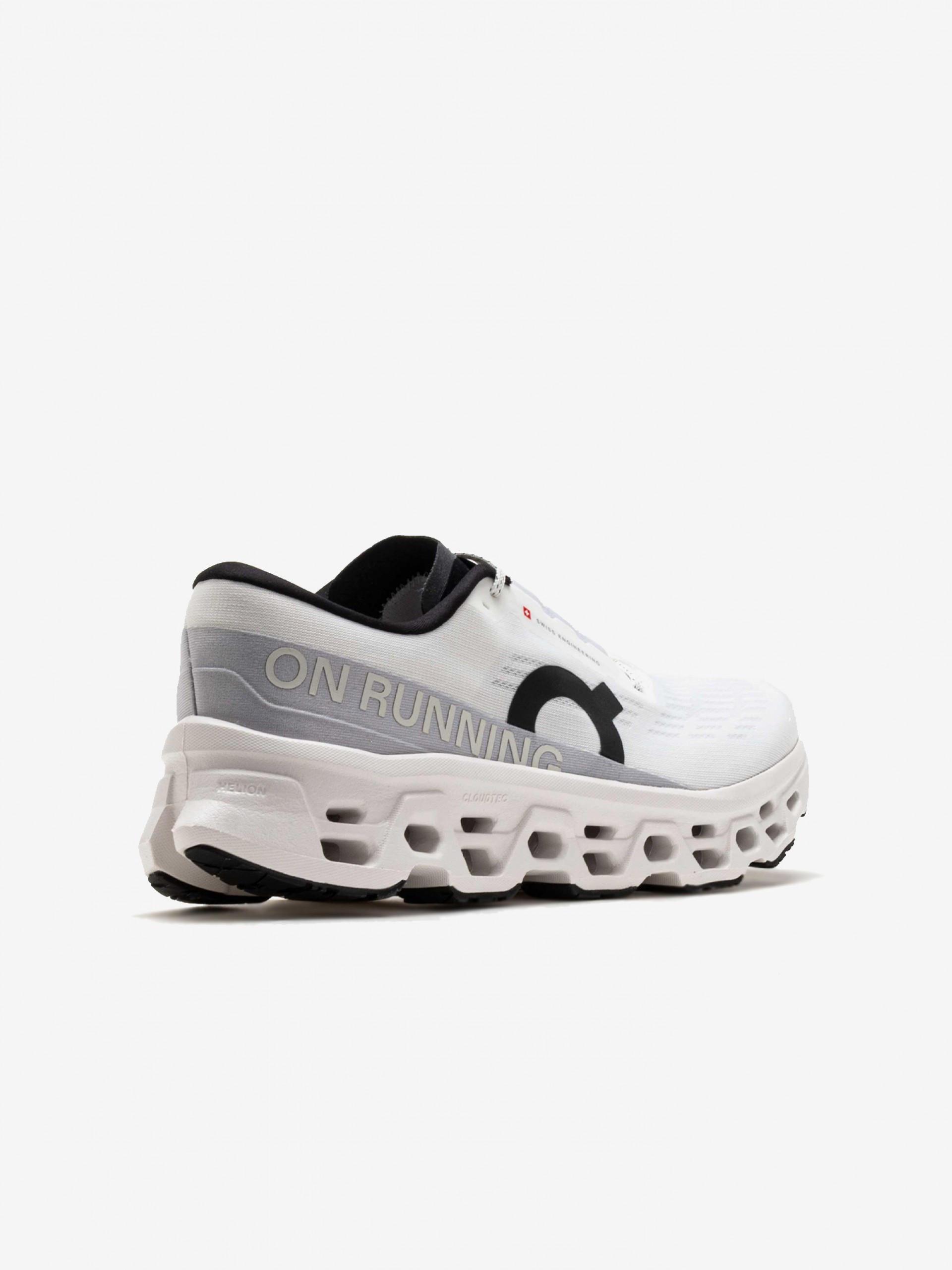 On Running Cloudmonster 3 White, Grey and Black Running Trainers