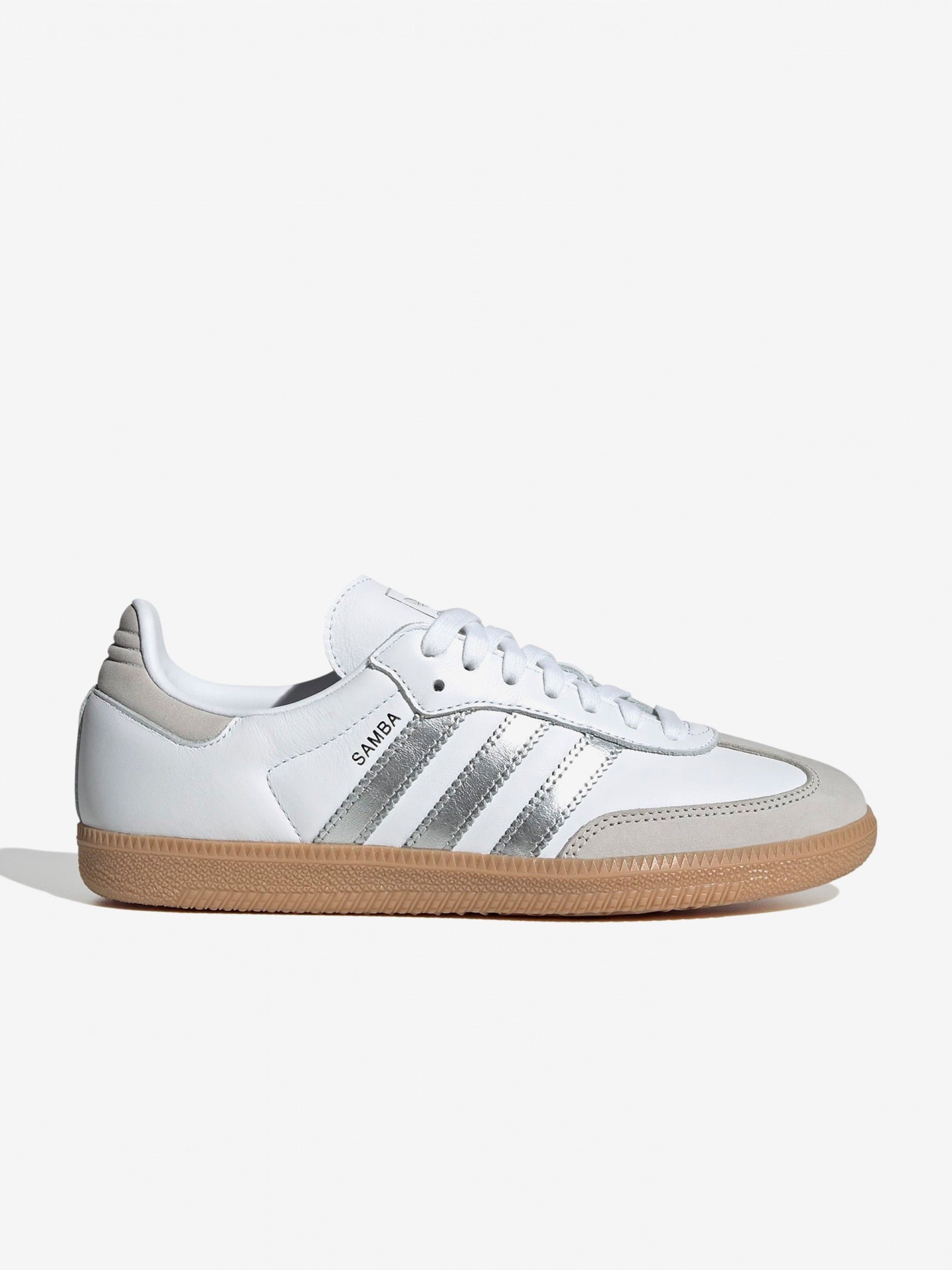 Zapatillas Adidas Samba OG W Blancas, Plateadas y Beige
