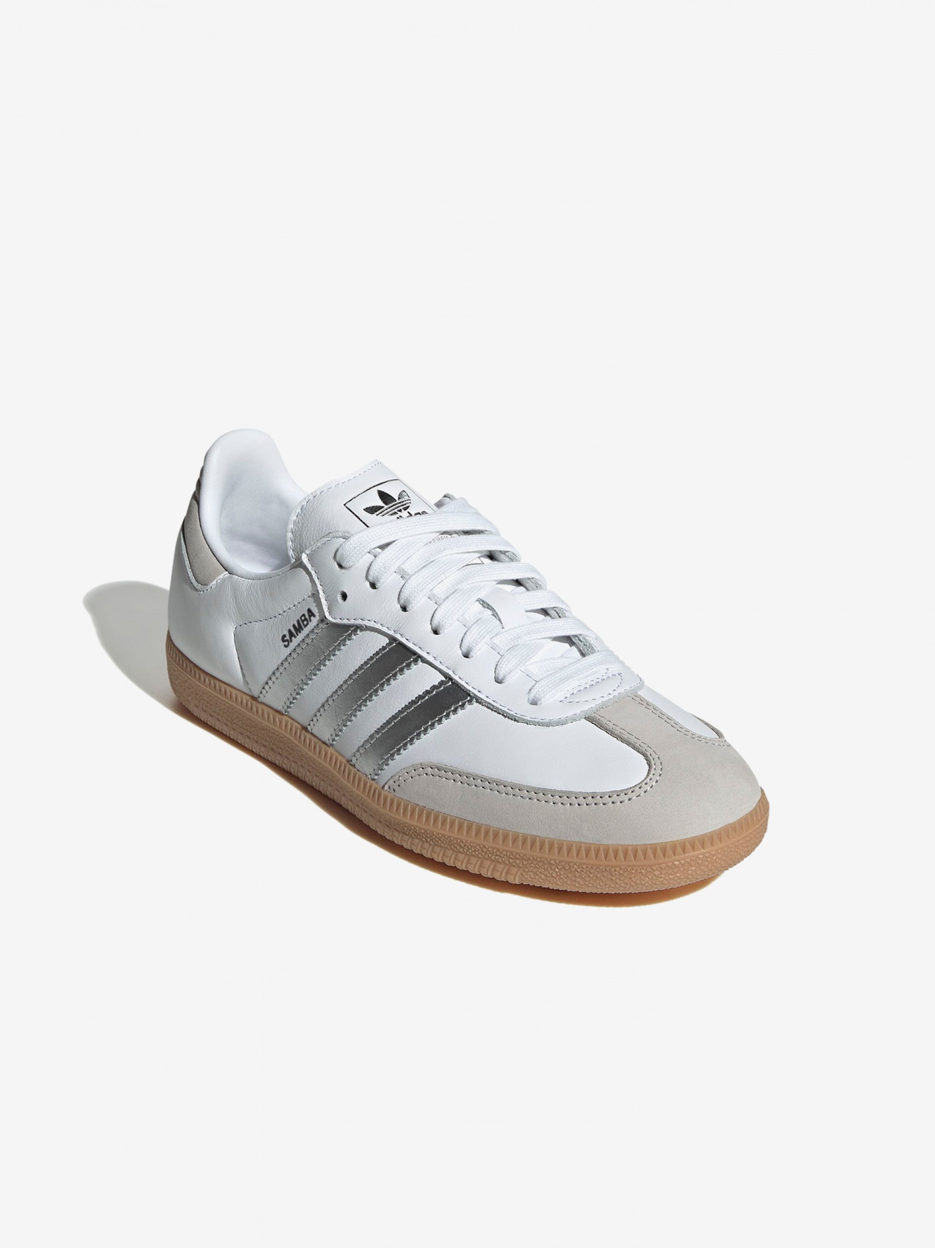 Zapatillas Adidas Samba OG W Blancas, Plateadas y Beige