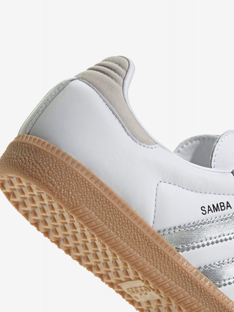 Sapatilhas Adidas Samba OG W Brancas, Prateadas e Bege Sapatilhas Adidas Samba OG W Brancas, Prateadas e Bege