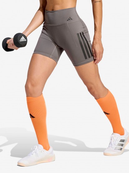 Cal��es Tipo Ciclista Adidas Optime 3-Stripes Climacool 13cm W Cinzentos