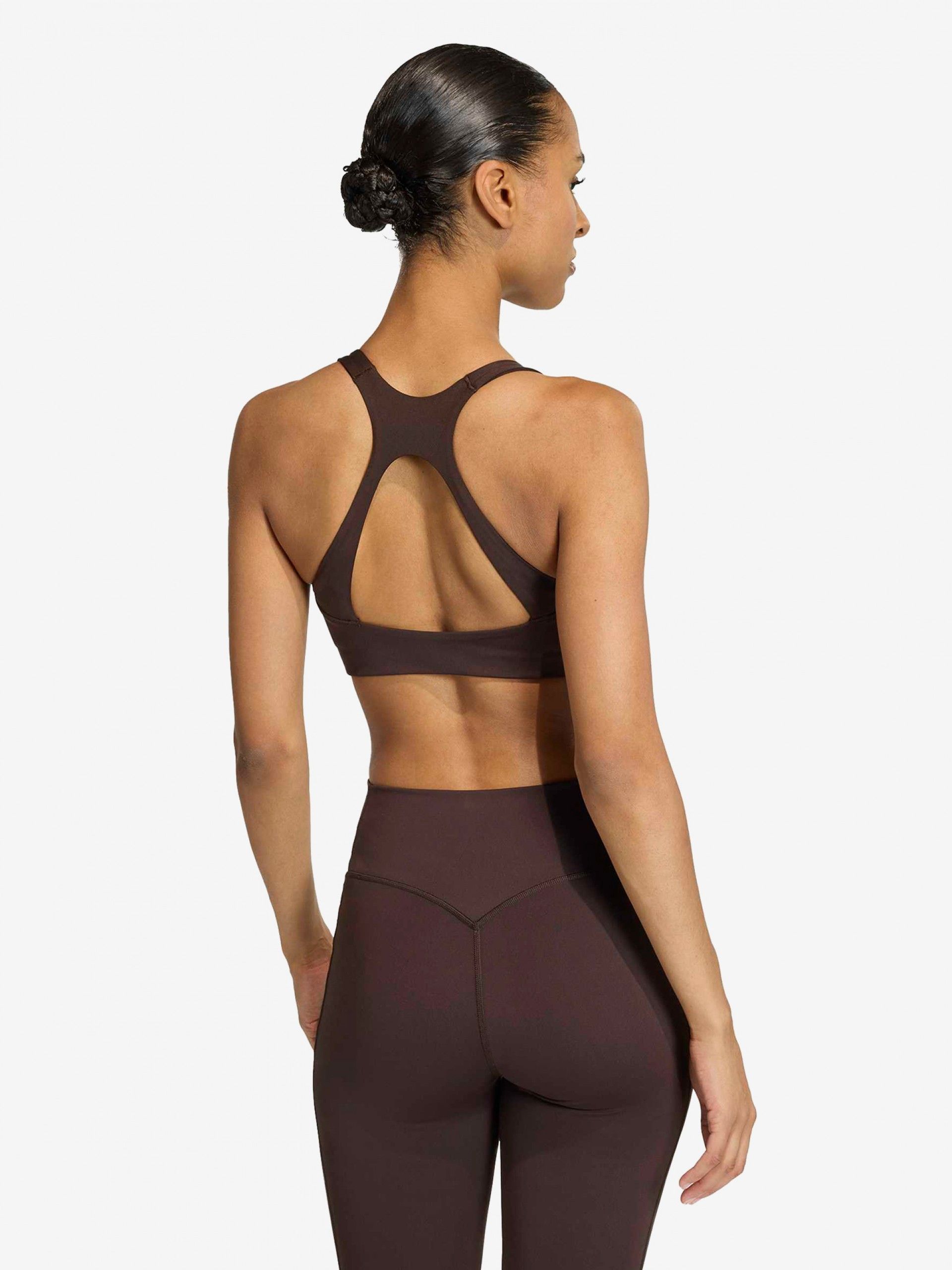 Sujetador Deportivo Adidas Optime Sujeción Media W Marrón