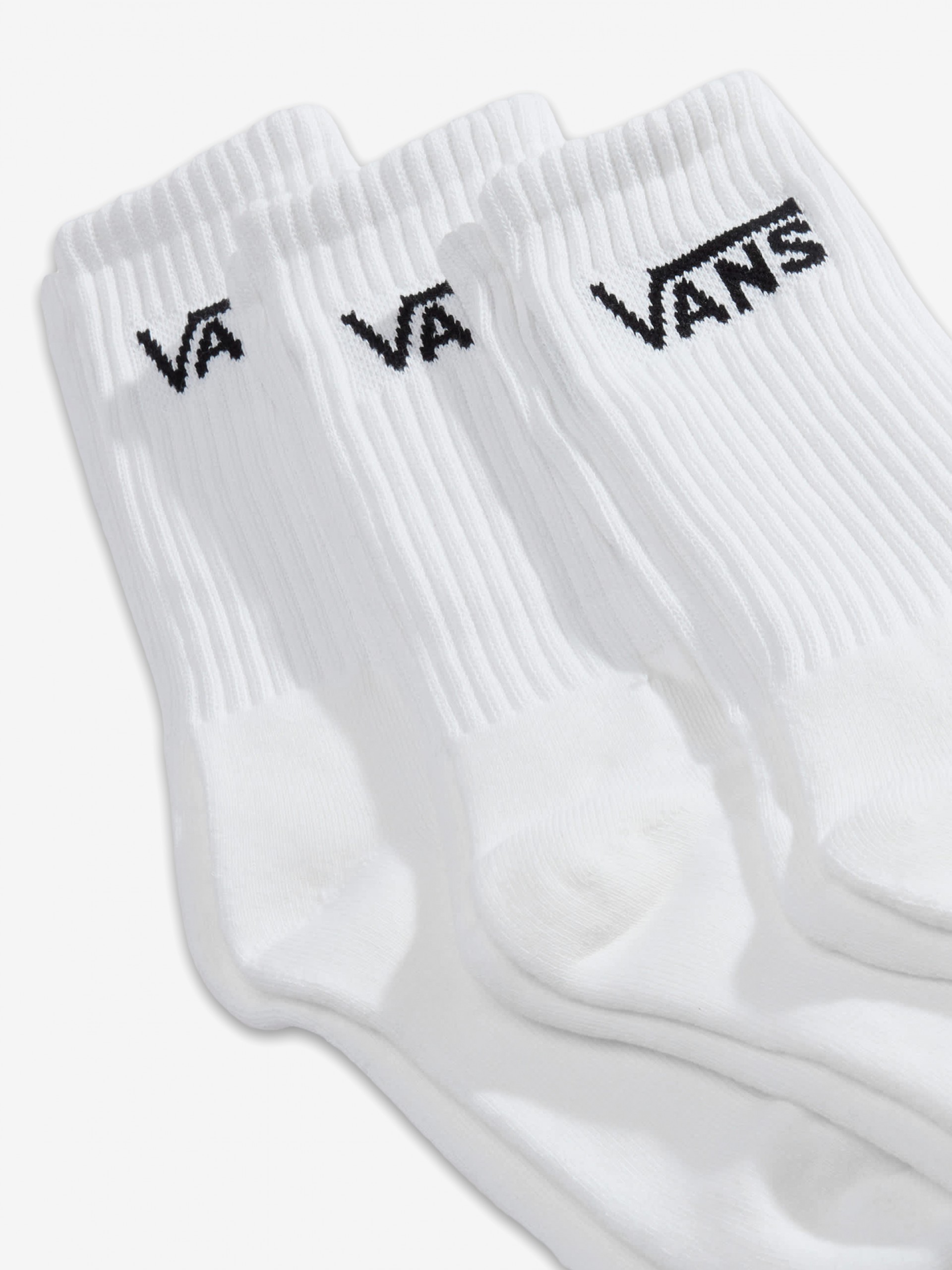 Meias Vans Classic Crew Brancas (3 Pares)