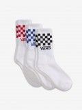 Meias Vans Classic Check Crew Brancas (3 Pares)