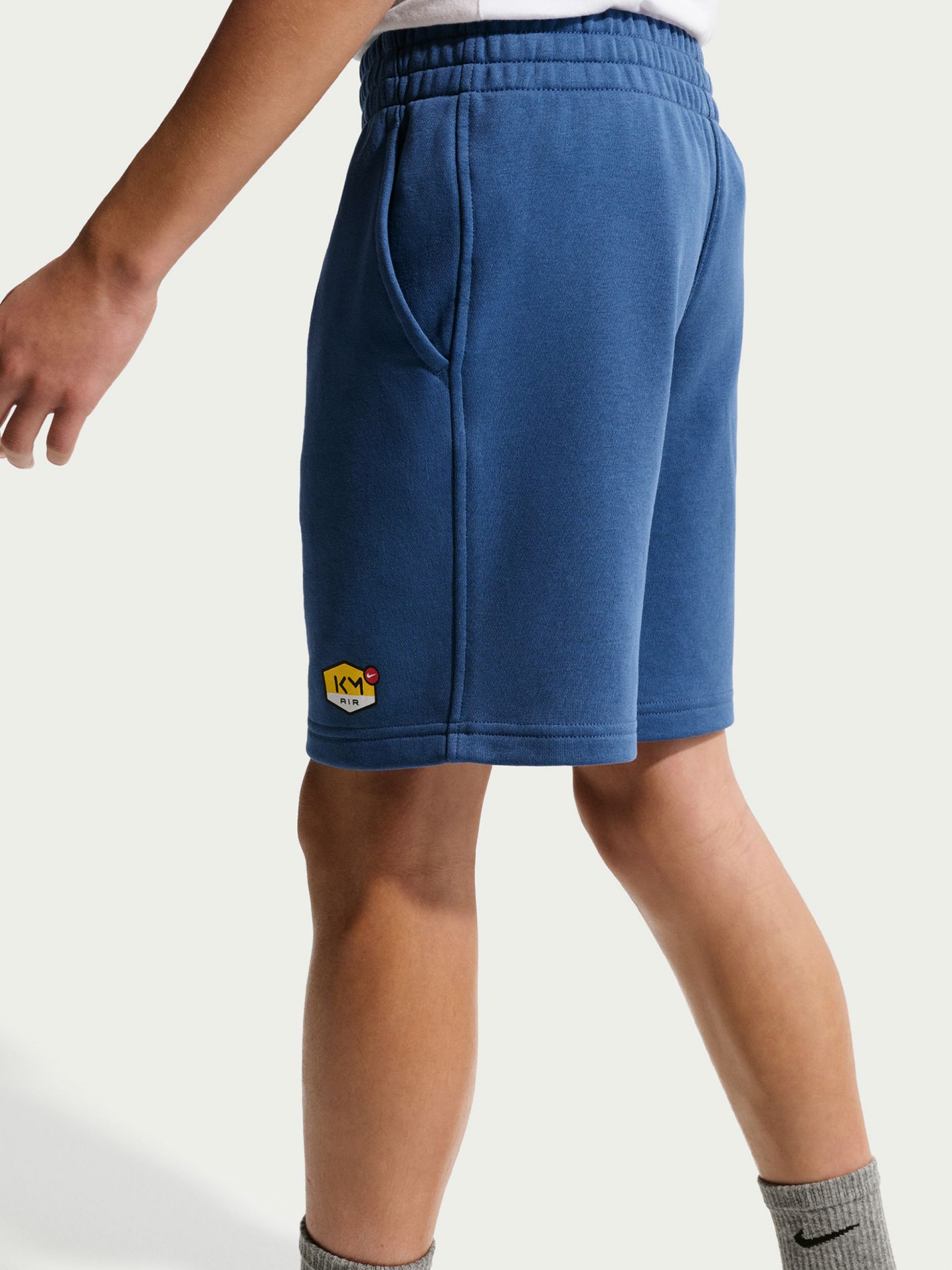 Nike Kylian Mbappé Club Fleece Junior Blue Football Shorts