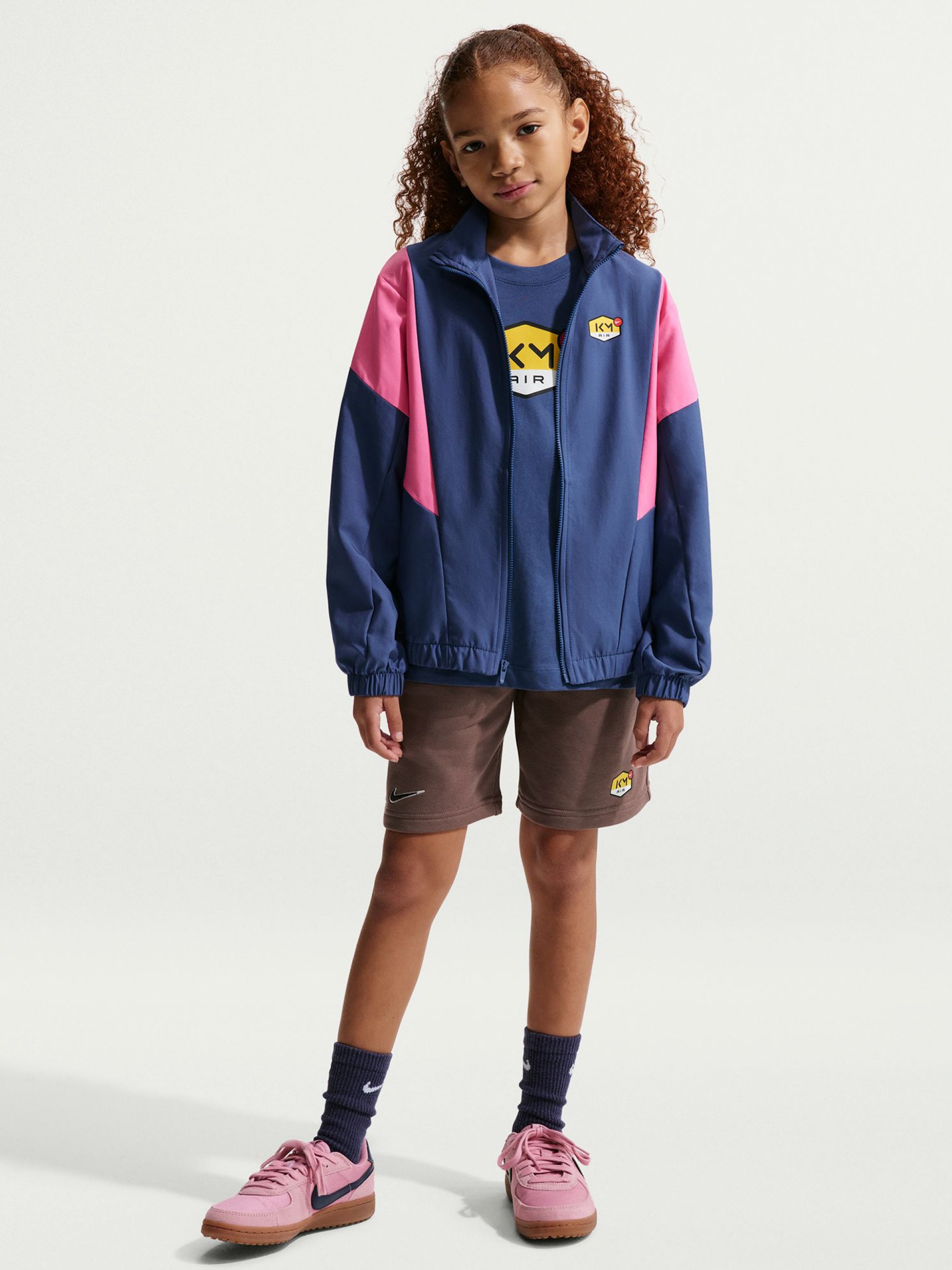 Calções de Futebol Nike Kylian Mbappé Club Fleece Júnior Castanhos