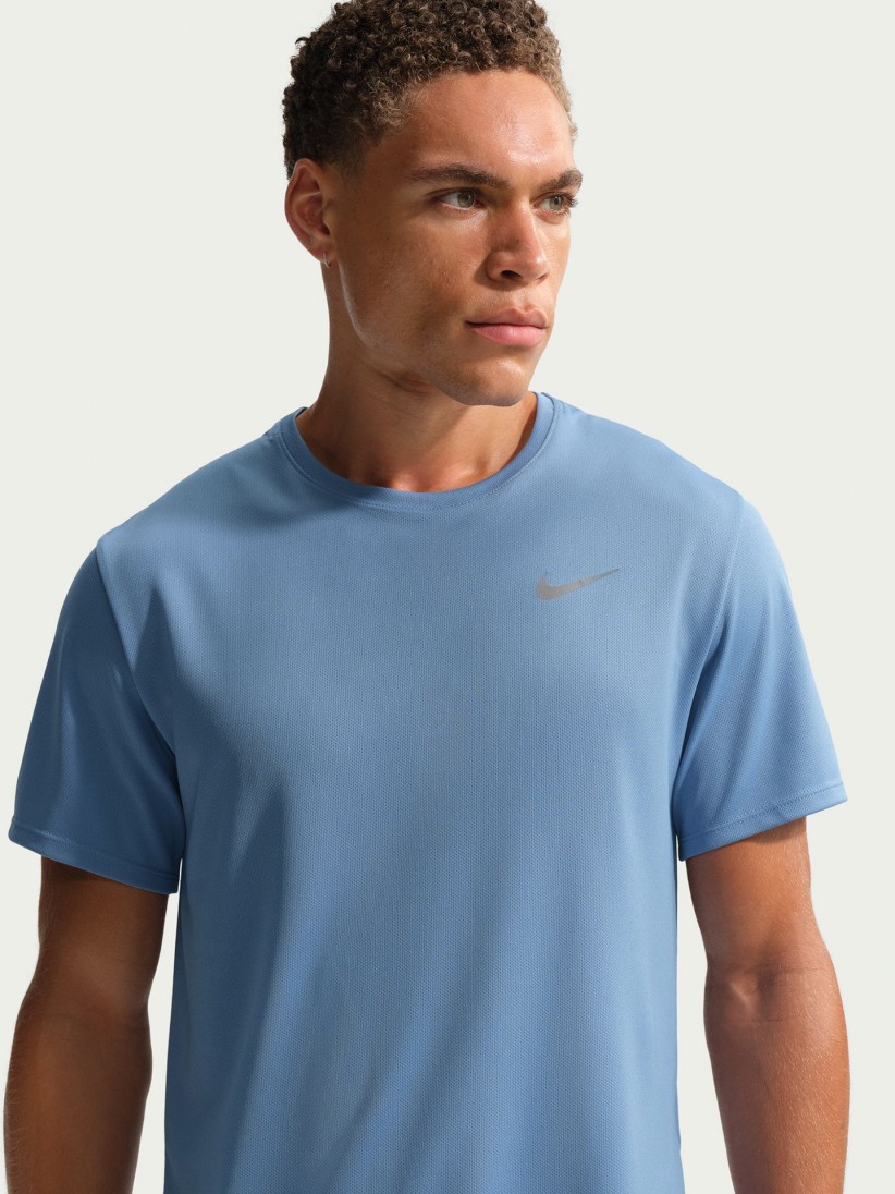 T-shirt de Running Nike Miler Dri-FIT UV Azul Para Homem