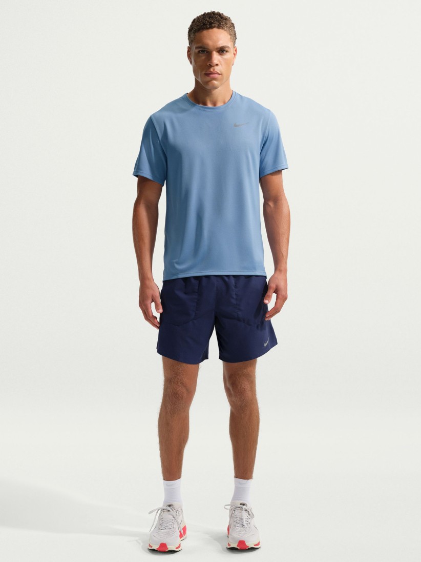 T-shirt de Running Nike Miler Dri-FIT UV Azul Para Homem