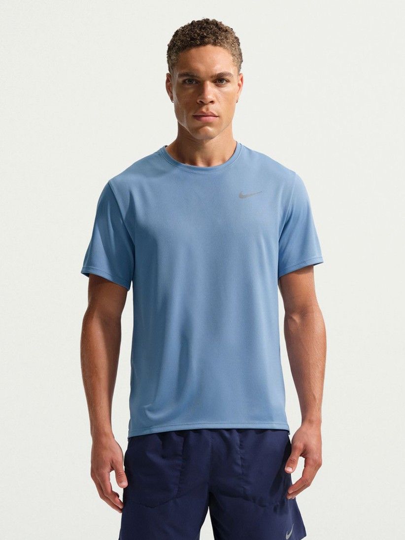 T-shirt de Running Nike Miler Dri-FIT UV Azul Para Homem