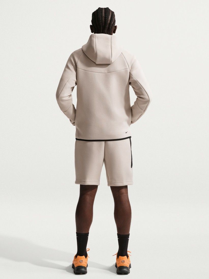 Nike Tech Fleece Windrunner Beige and Black Hooded Jacket For Men