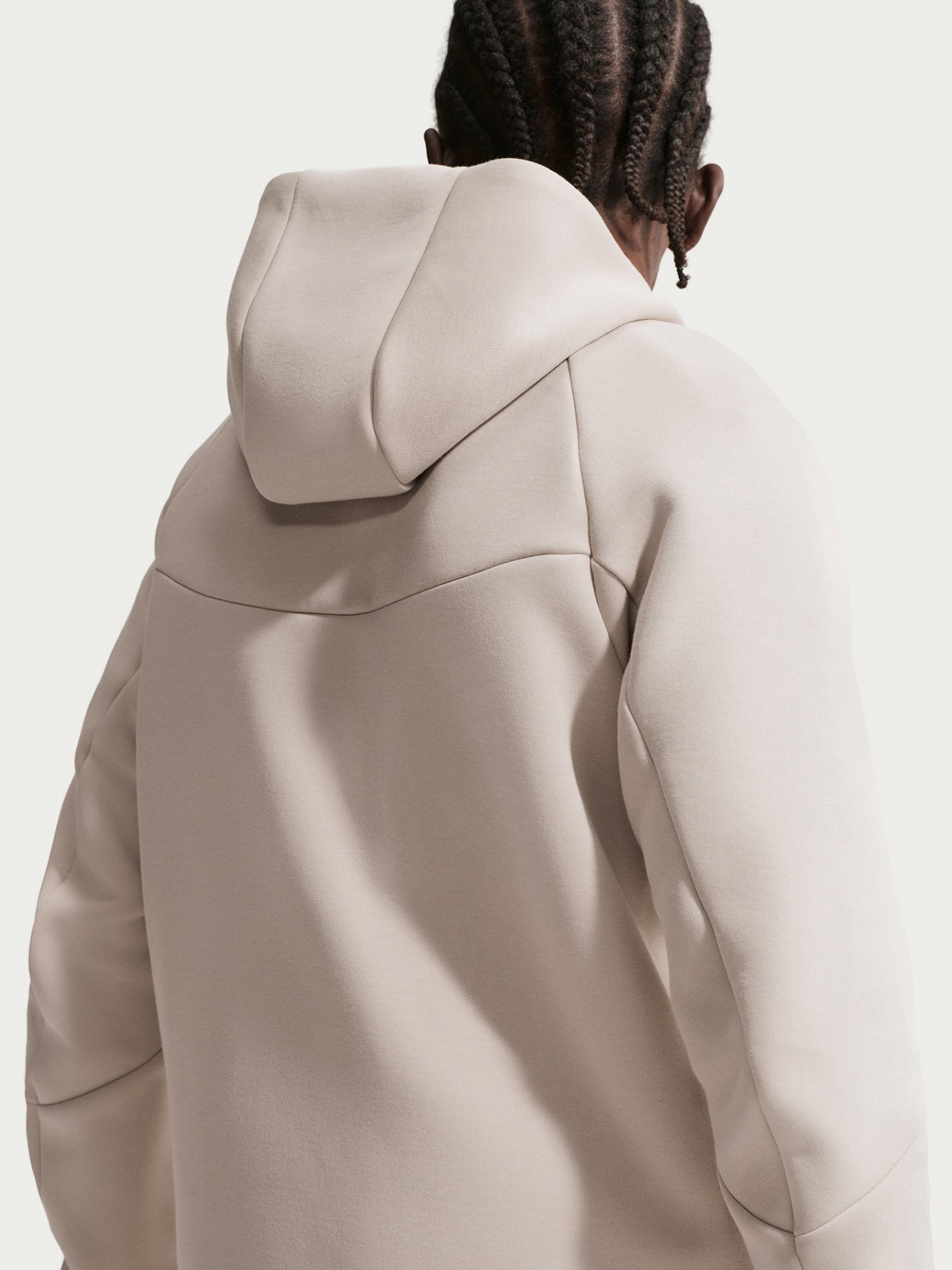 Nike Tech Fleece Windrunner Beige and Black Hooded Jacket For Men