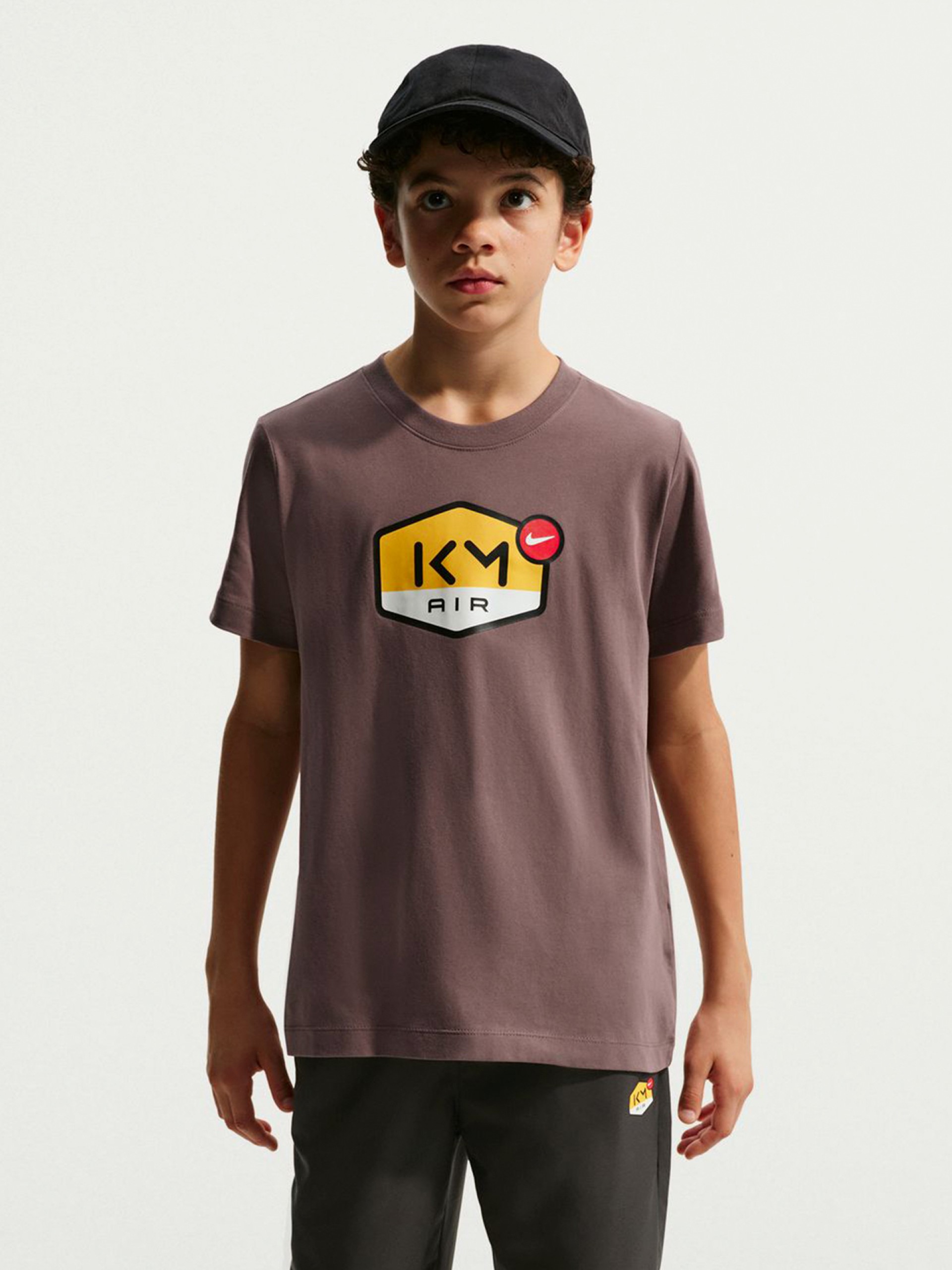 Camiseta de Fútbol Nike Dri-FIT Kylian Mbappé Júnior Marrón