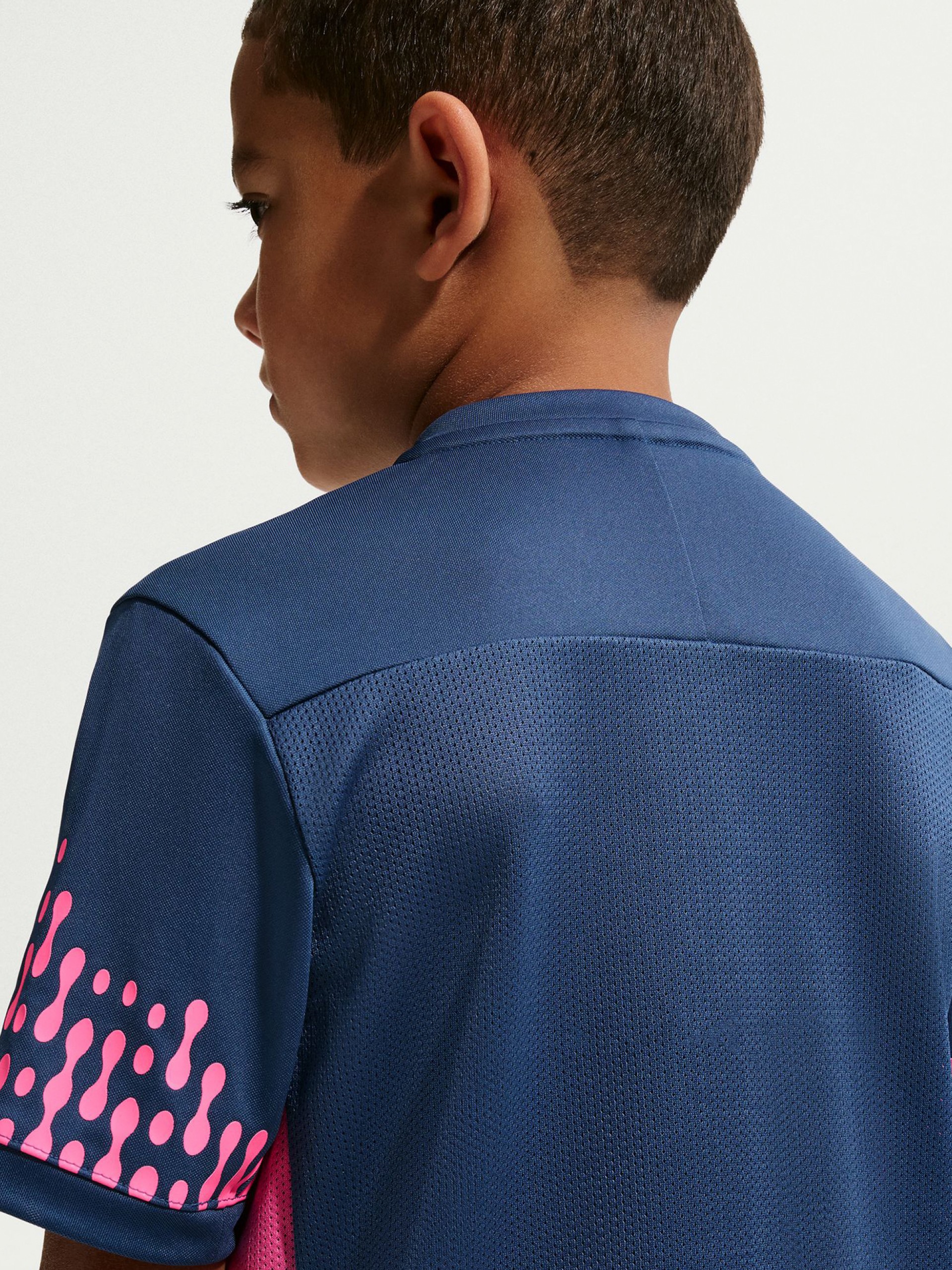 T-shirt de Futebol Nike Dri-FIT Kylian Mbappé Júnior Azul