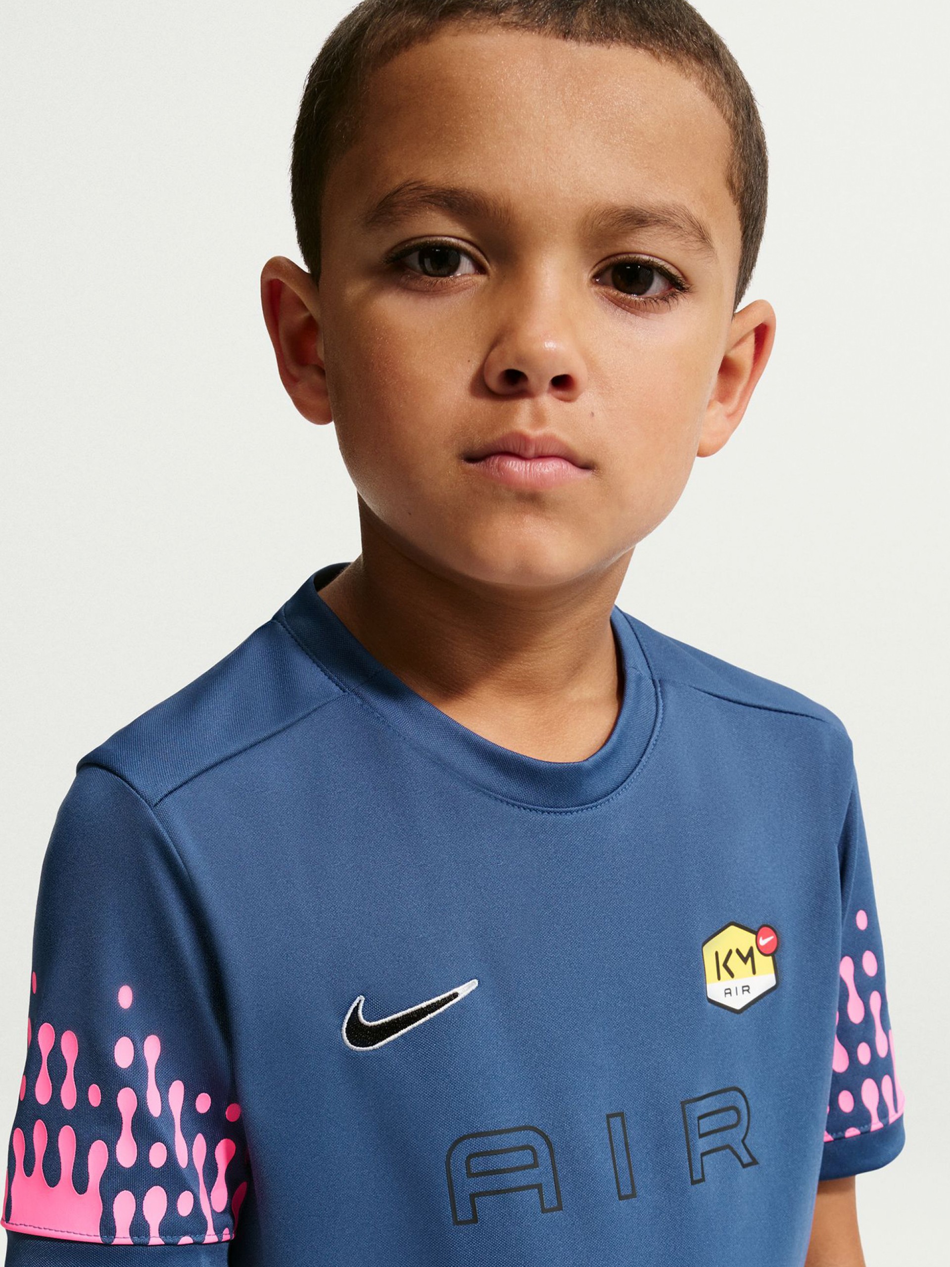 Camiseta de Fútbol Nike Dri-FIT Kylian Mbappé Júnior Azul