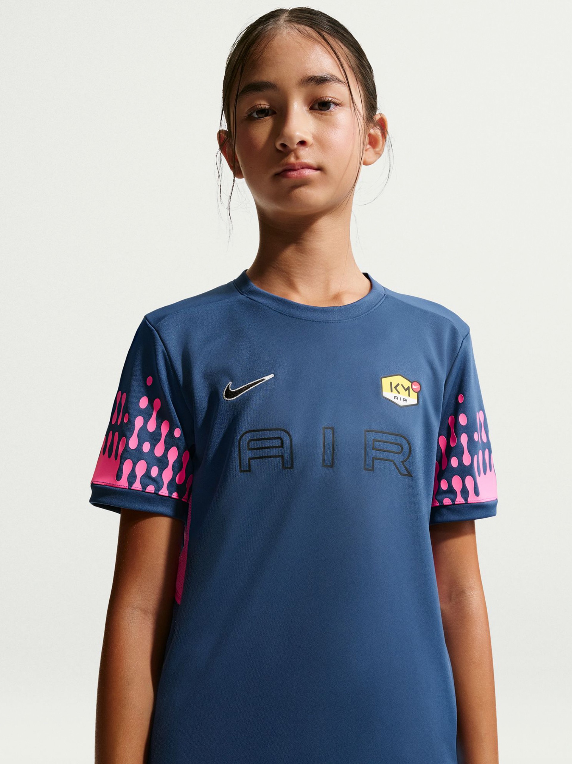 Nike Dri-FIT Kylian Mbappé Junior Blue Football T-shirt