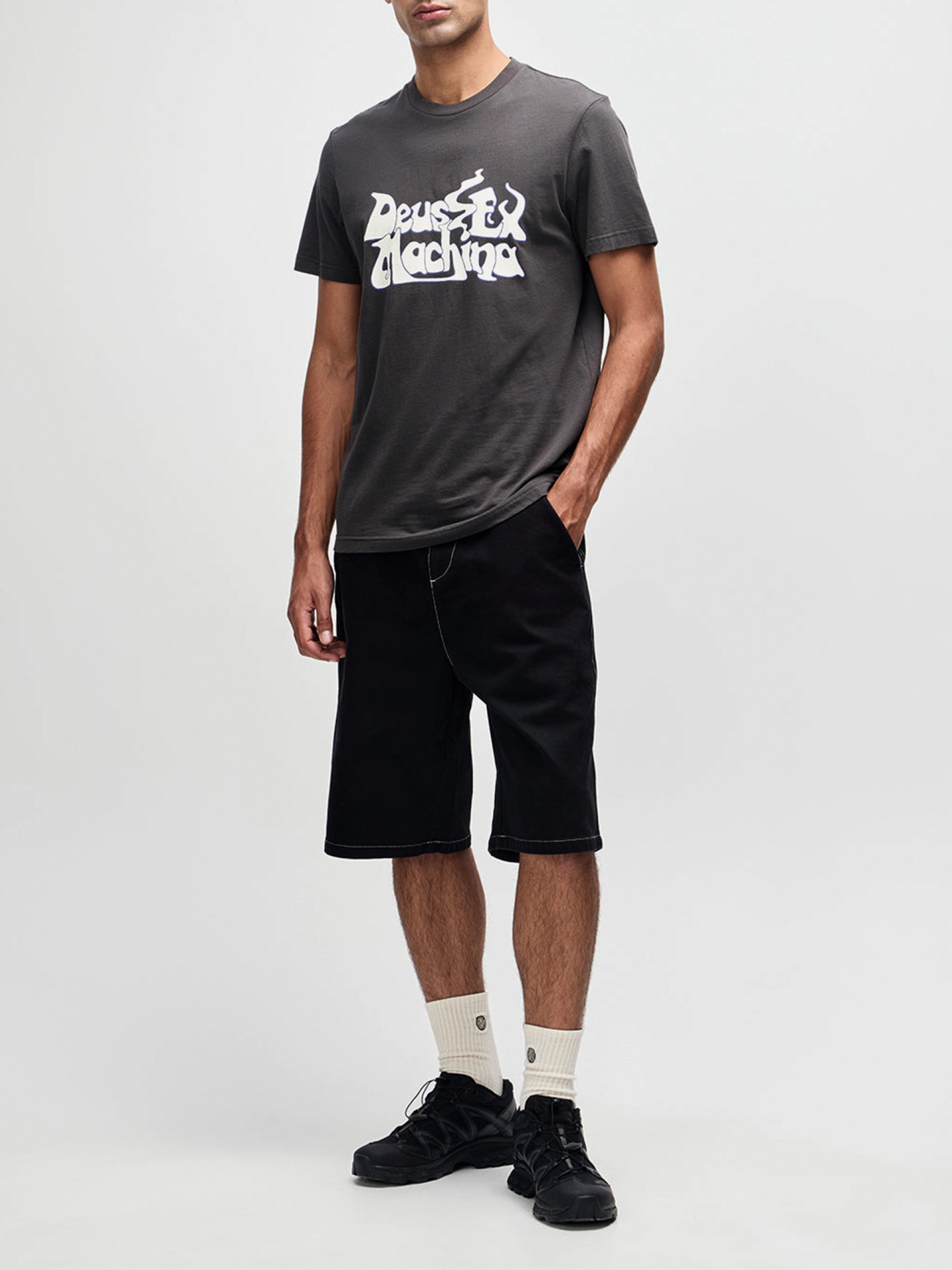 T-shirt Deus Ex Machina Smokeshow Cinzenta