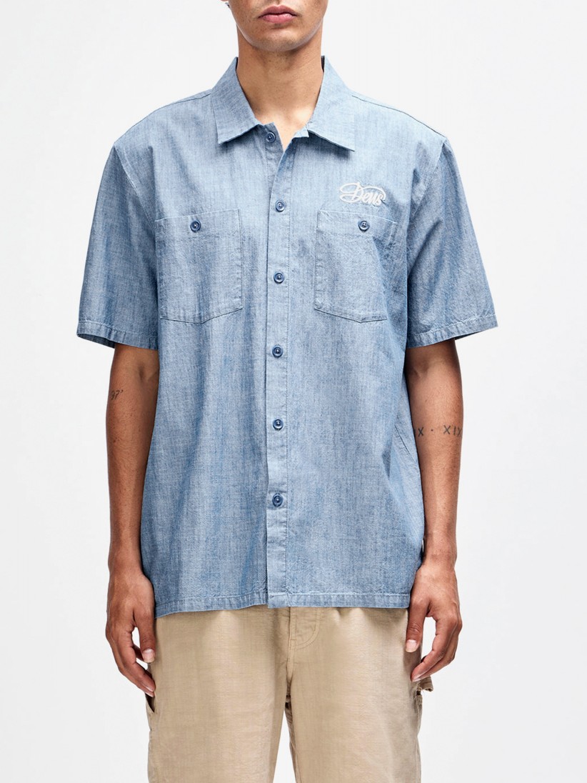 Camisa Deus Ex Machina Forecourt Chambray Azul