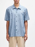 Camisa Deus Ex Machina Forecourt Chambray Azul