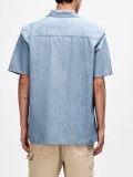 Camisa Deus Ex Machina Forecourt Chambray Azul