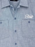 Camisa Deus Ex Machina Forecourt Chambray Azul