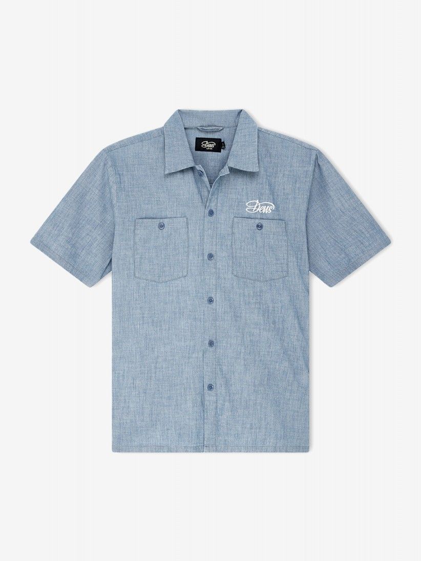 Camisa Deus Ex Machina Forecourt Chambray Azul
