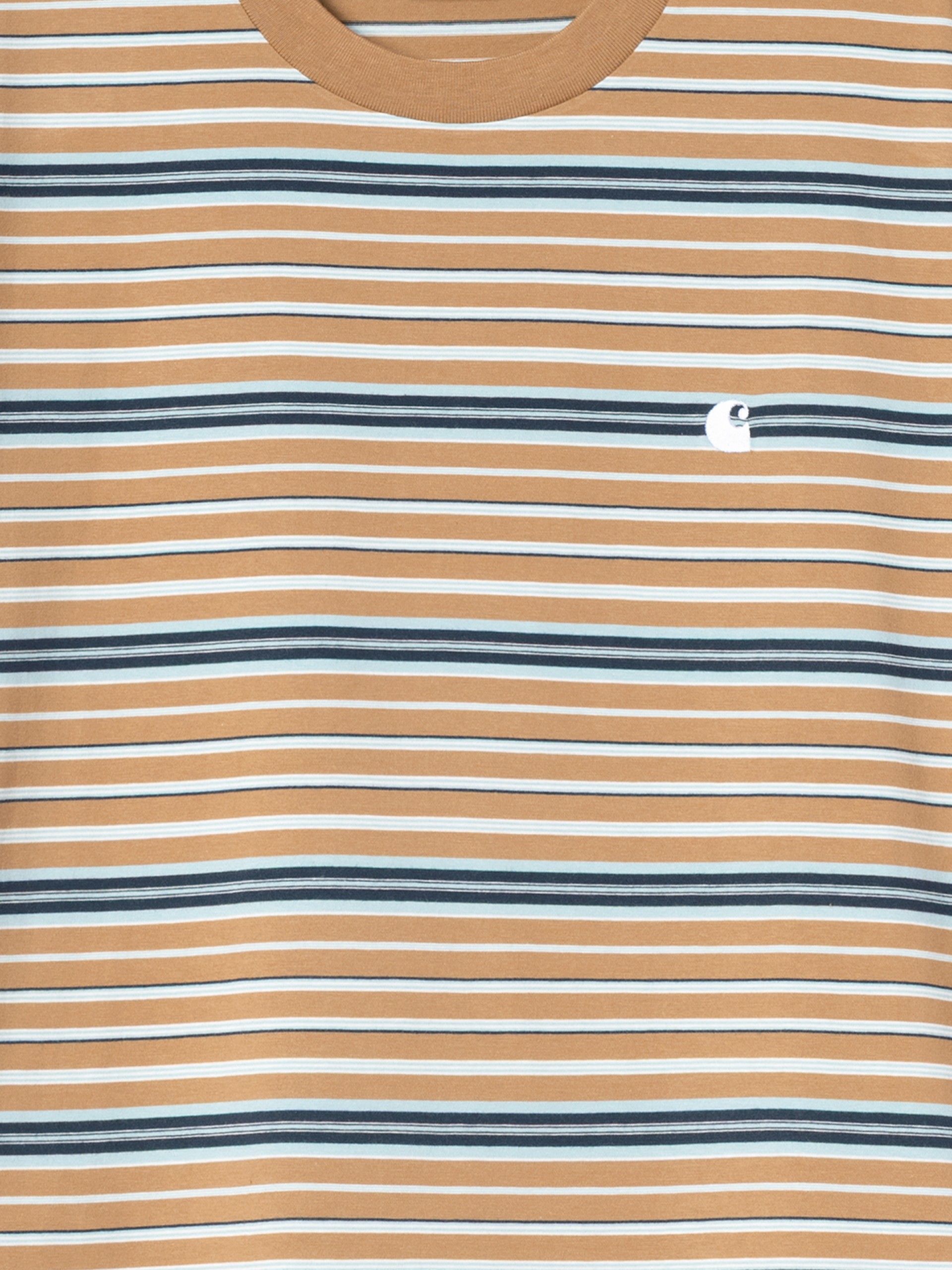 Carhartt WIP Zane Camel Striped T-shirt
