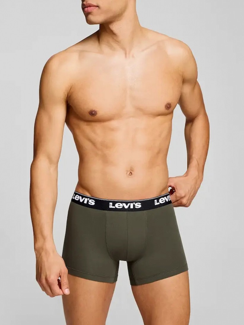 Boxers Levis Basic Boxer Brief Verdes e Pretos