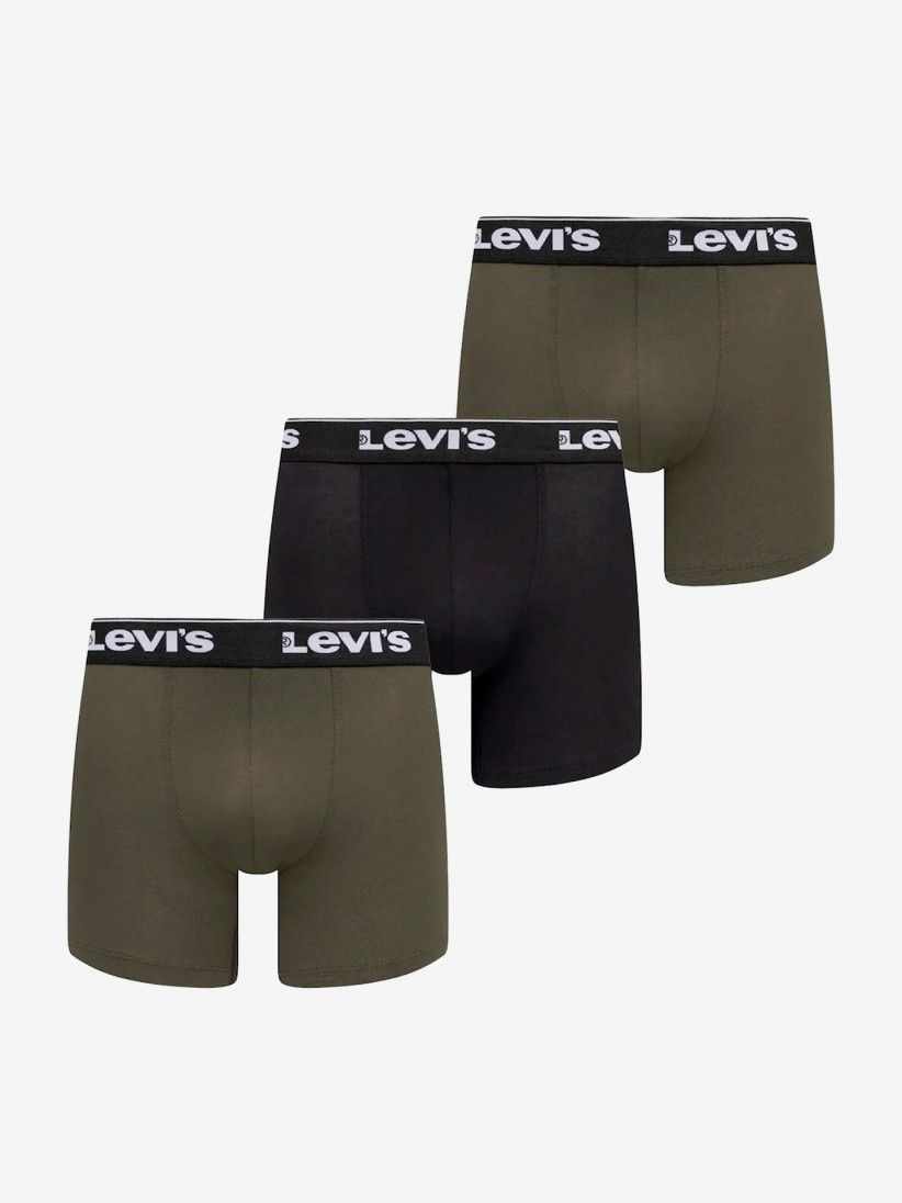 Boxers Levis Basic Boxer Brief Verdes e Pretos