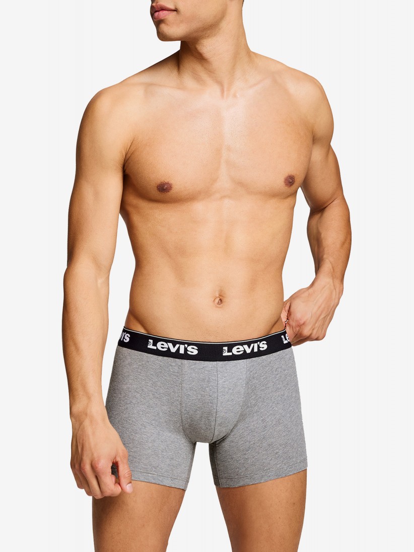 Boxers Levis Basic Boxer Brief Cinzentos e Pretos