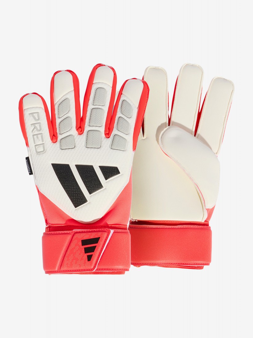 Adidas Predator Match Fingersave White and Red Goalkeeper Gloves