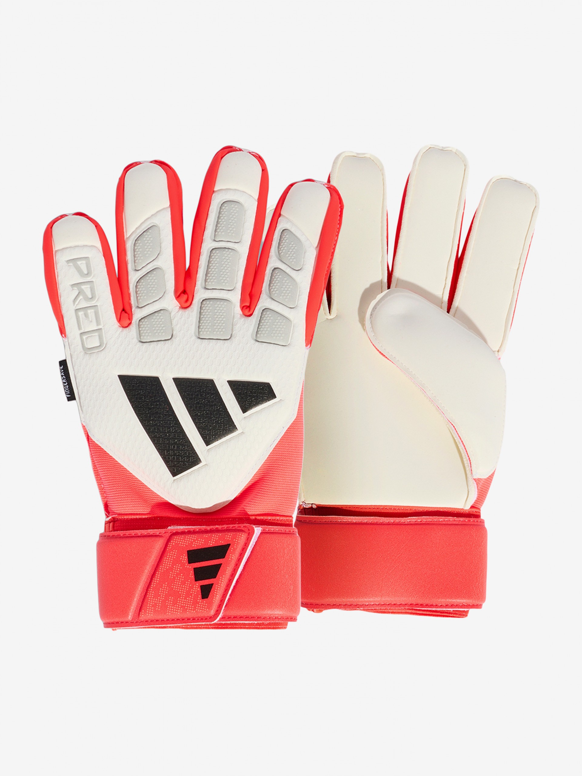 Adidas Predator Match Fingersave White and Red Goalkeeper Gloves