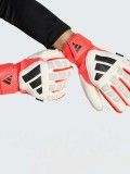 Adidas Predator Match Fingersave White and Red Goalkeeper Gloves