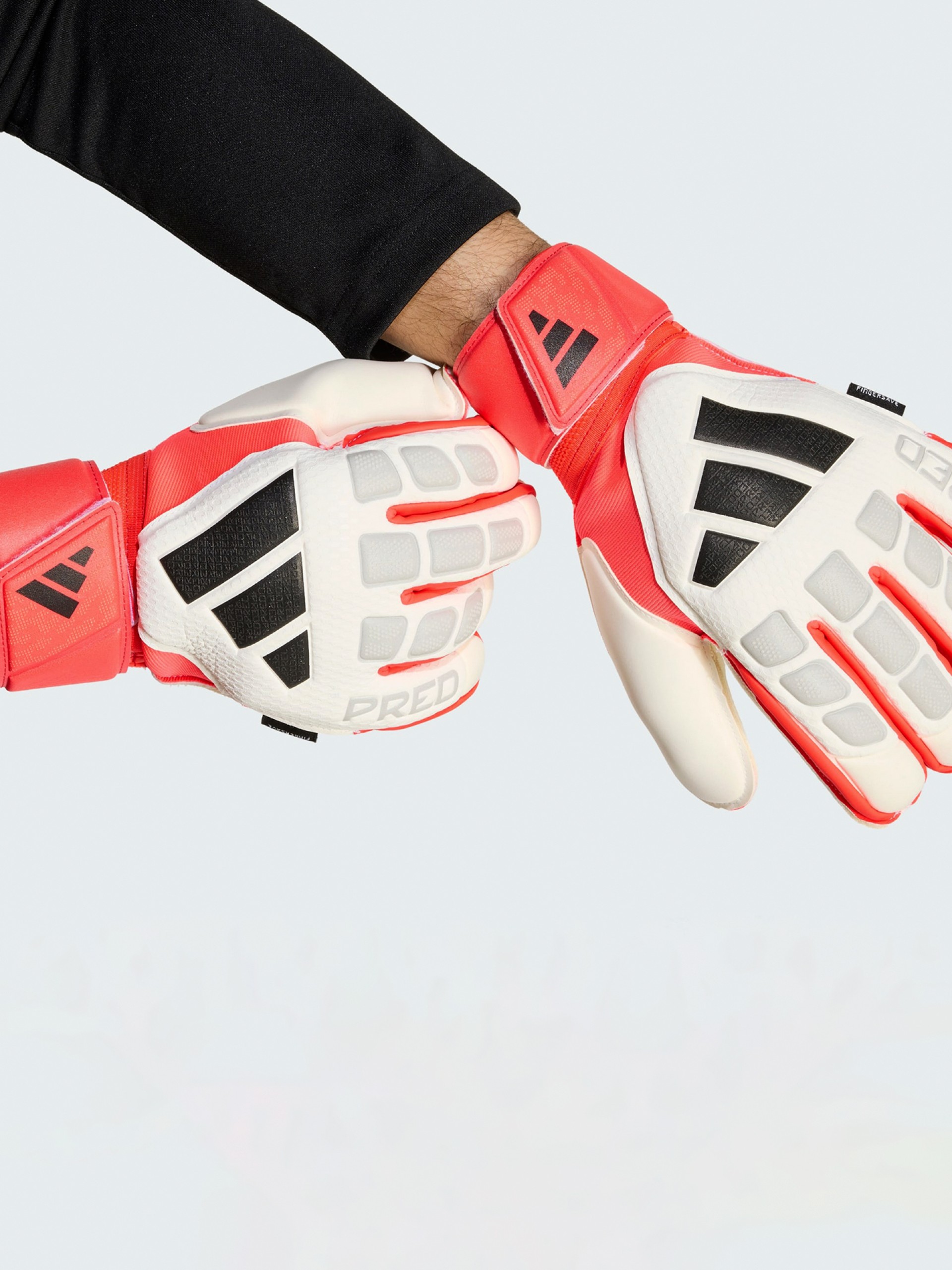 Adidas Predator Match Fingersave White and Red Goalkeeper Gloves