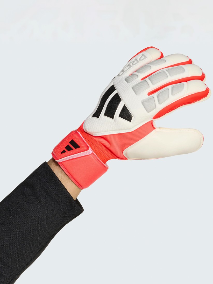 Adidas Predator Match Fingersave White and Red Goalkeeper Gloves