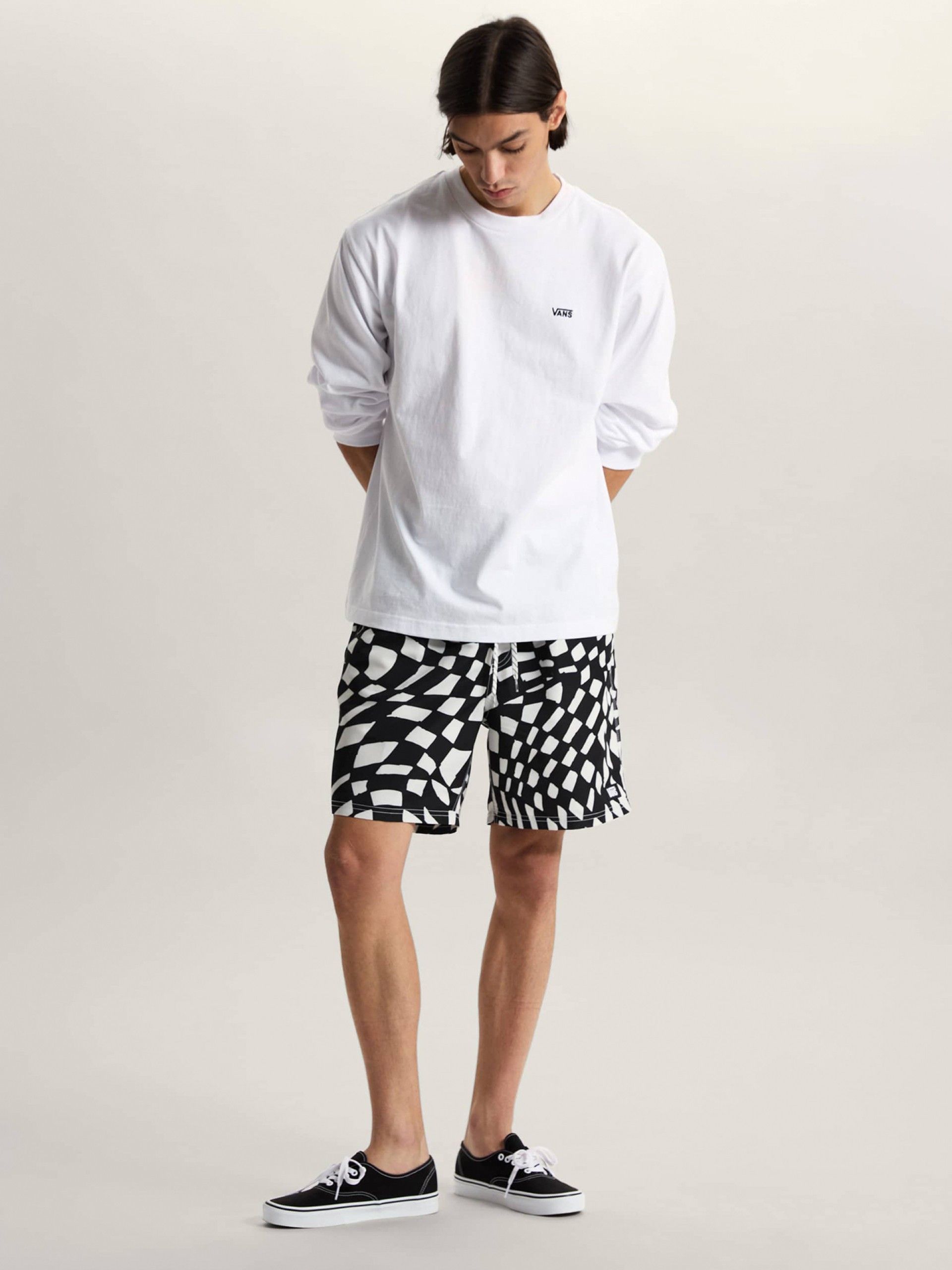 Calções de Banho Vans Primary II Elastic Printed Pretos e Brancos