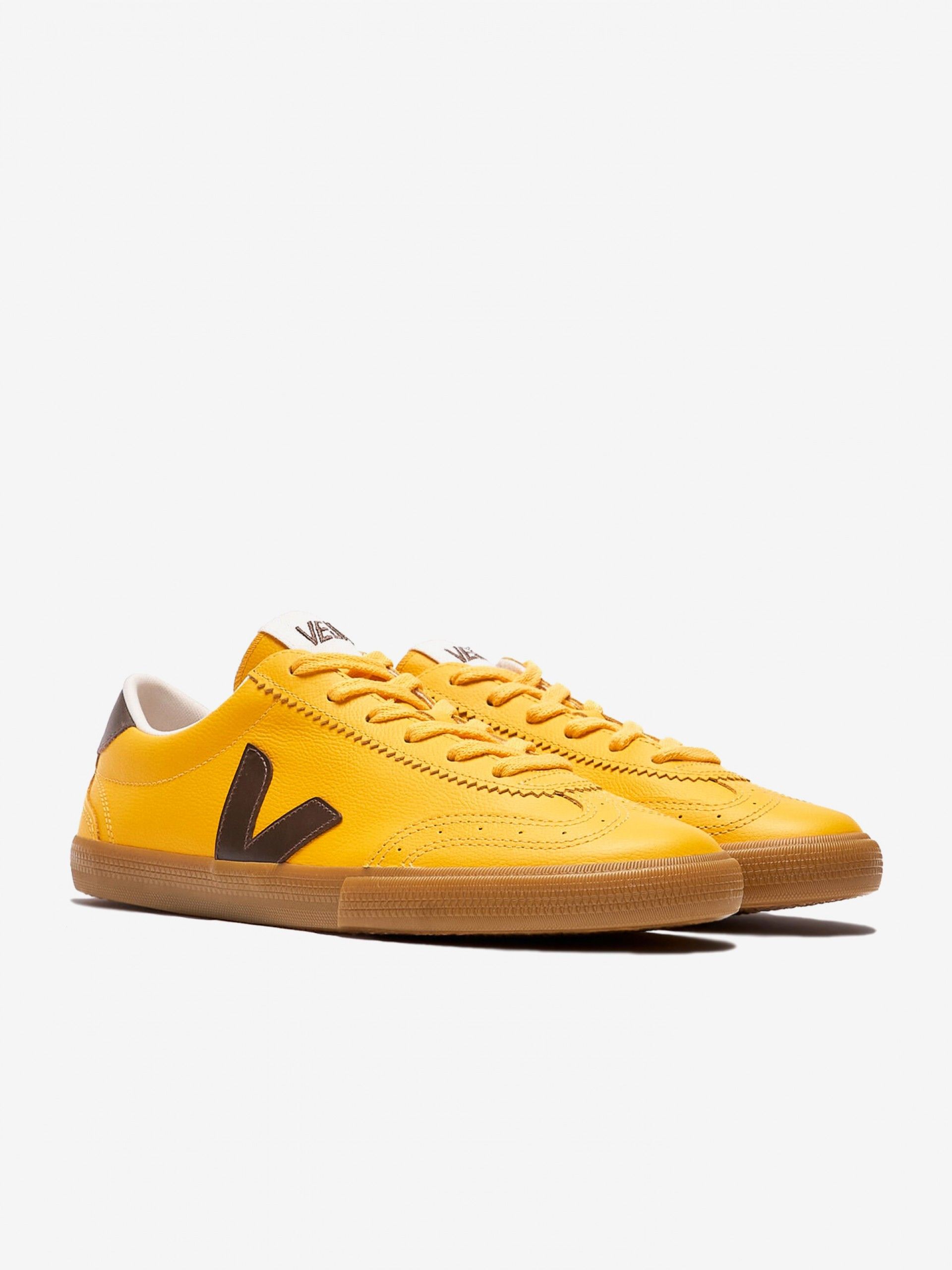 VEJA Volley Yellow and Brown Sneakers