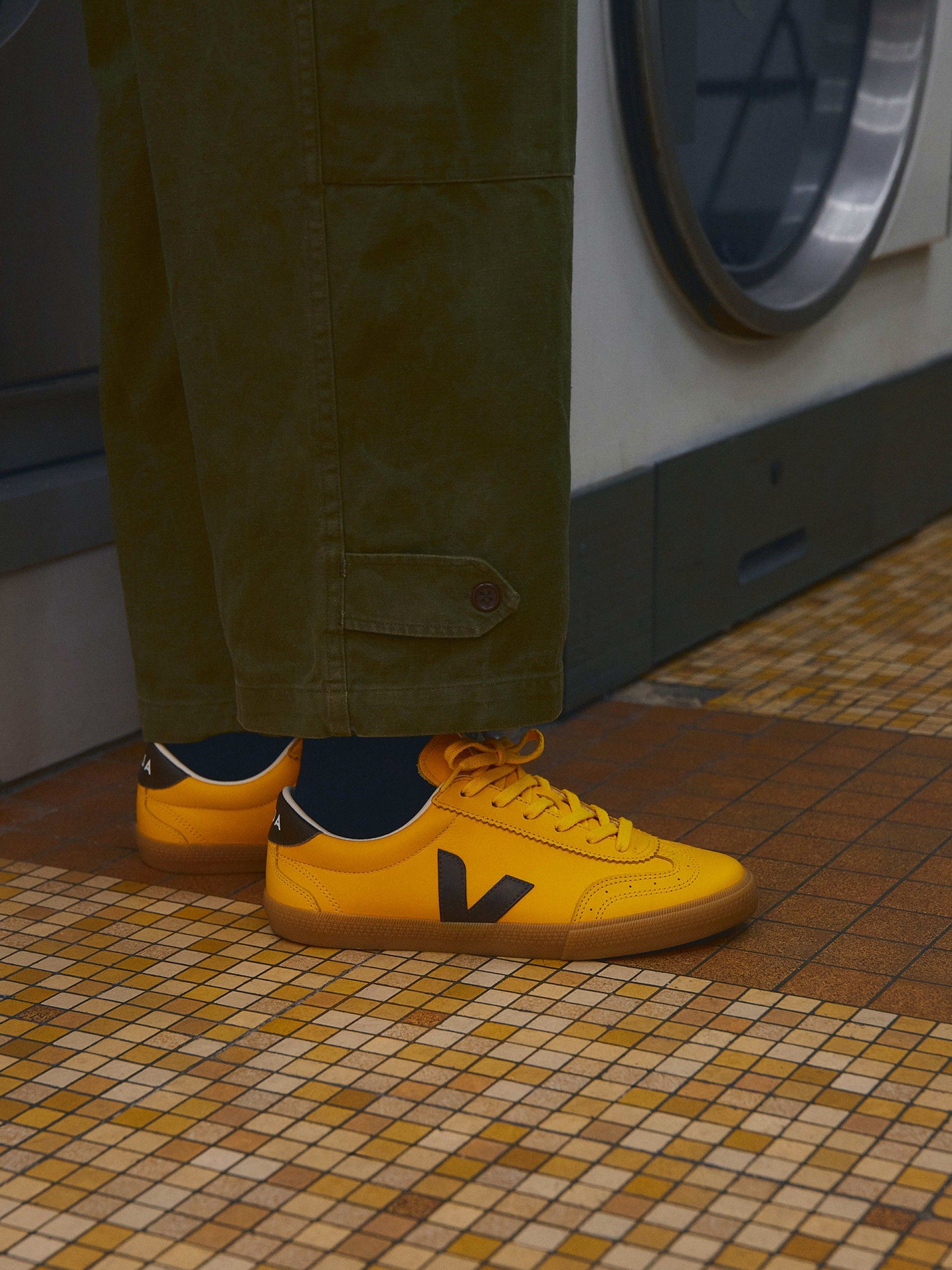 VEJA Volley Yellow and Brown Sneakers