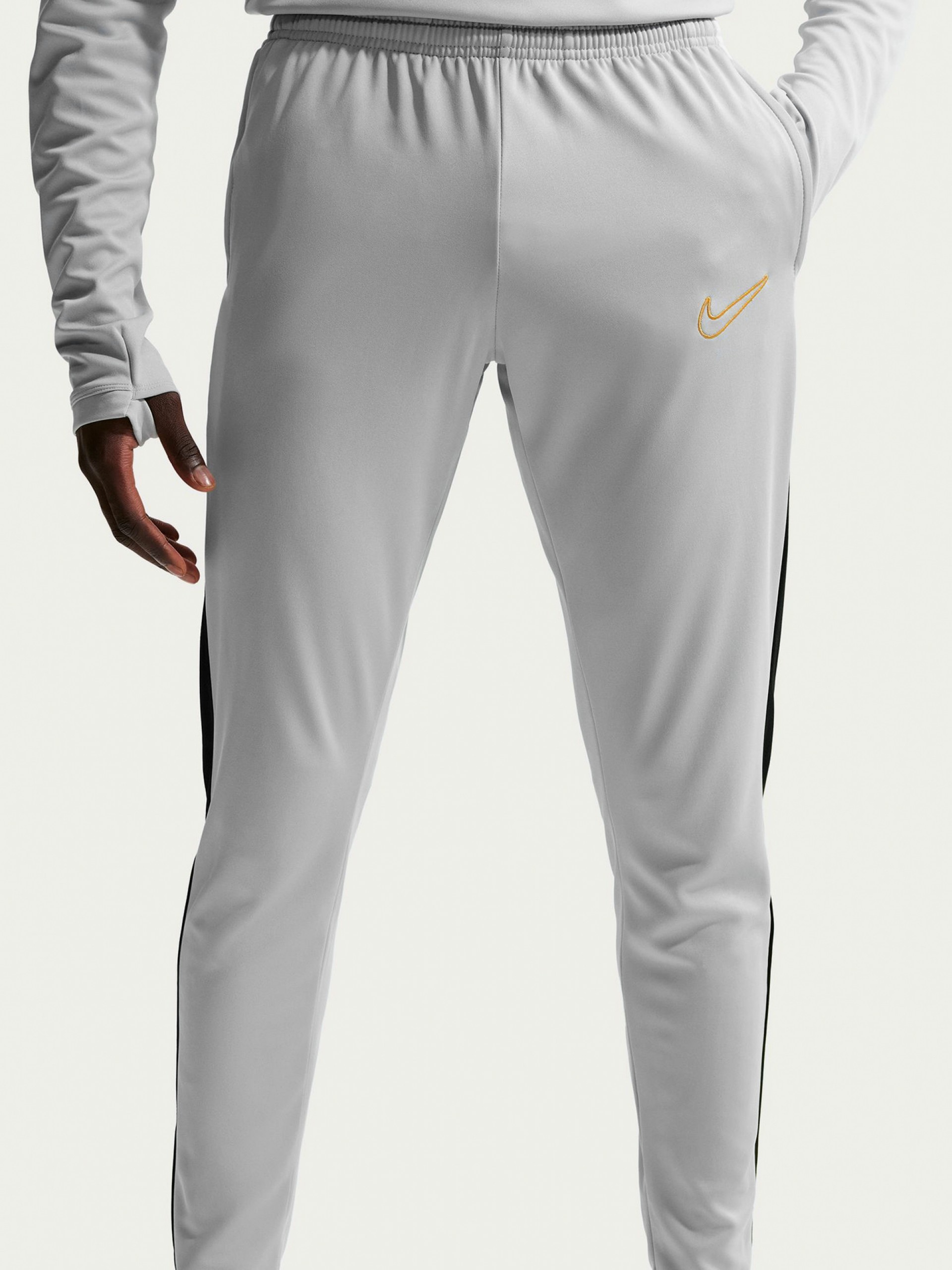 Nike Academy Dri-FIT Grey, Black and Golden Football Trousers For Men